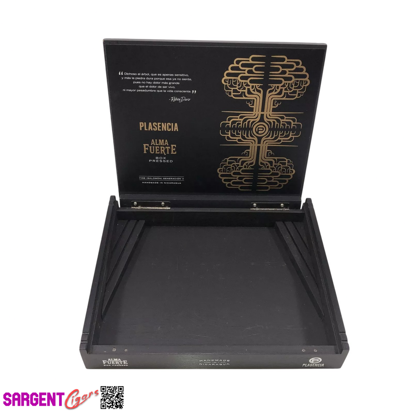 Plasencia Alma Fuerte Generacion Empty Wooden Cigar Box 10x8.25x1.5