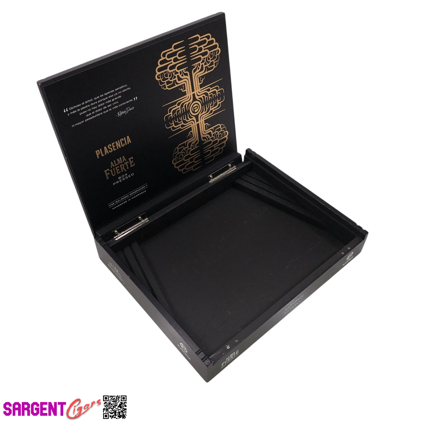 Plasencia Alma Fuerte Generacion Empty Wooden Cigar Box 10x8.25x1.5