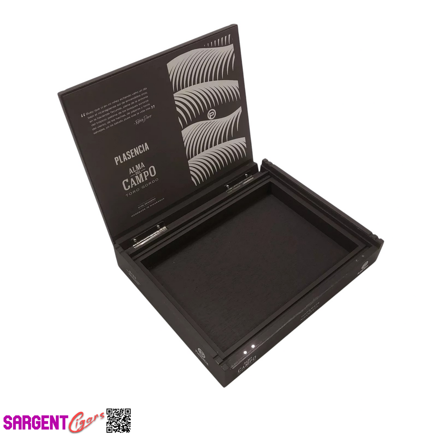 Plasencia Alma Del Campo Sendero Brown Empty Wooden Cigar Box 10x8.25x1.5