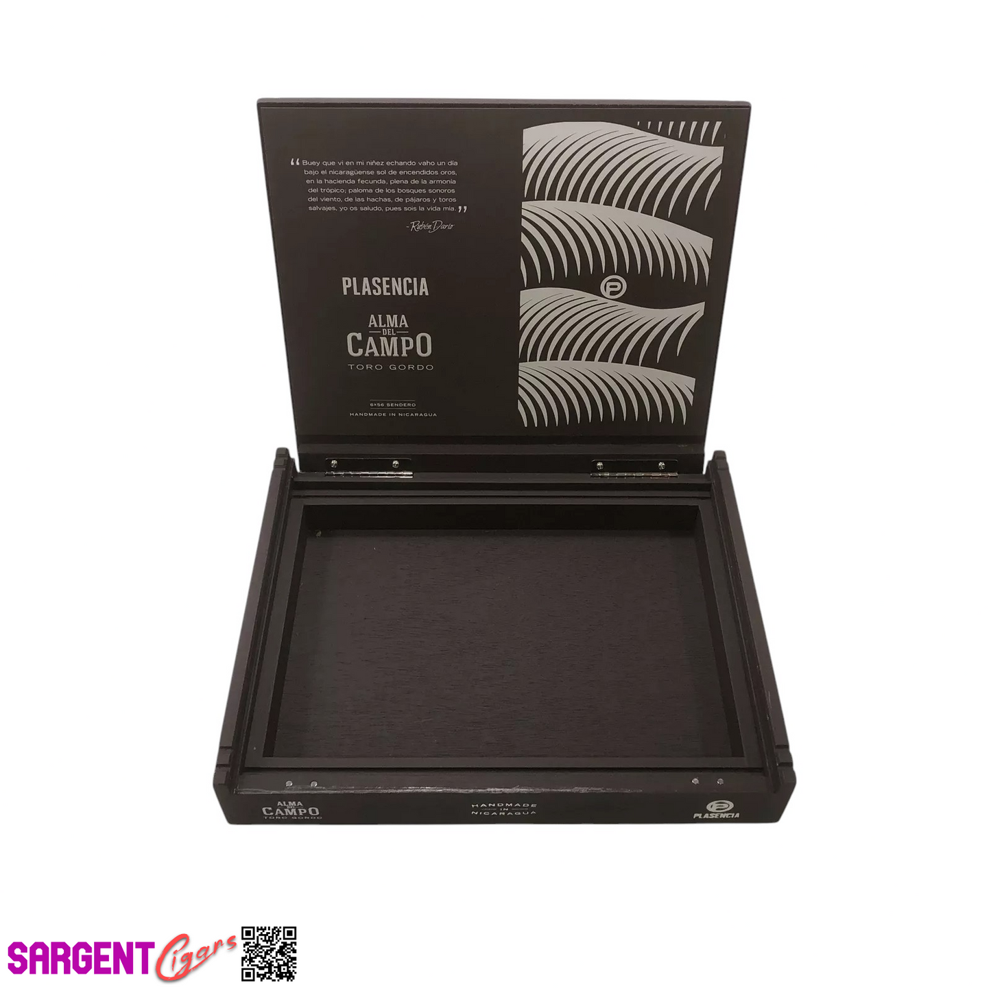 Plasencia Alma Del Campo Sendero Brown Empty Wooden Cigar Box 10x8.25x1.5