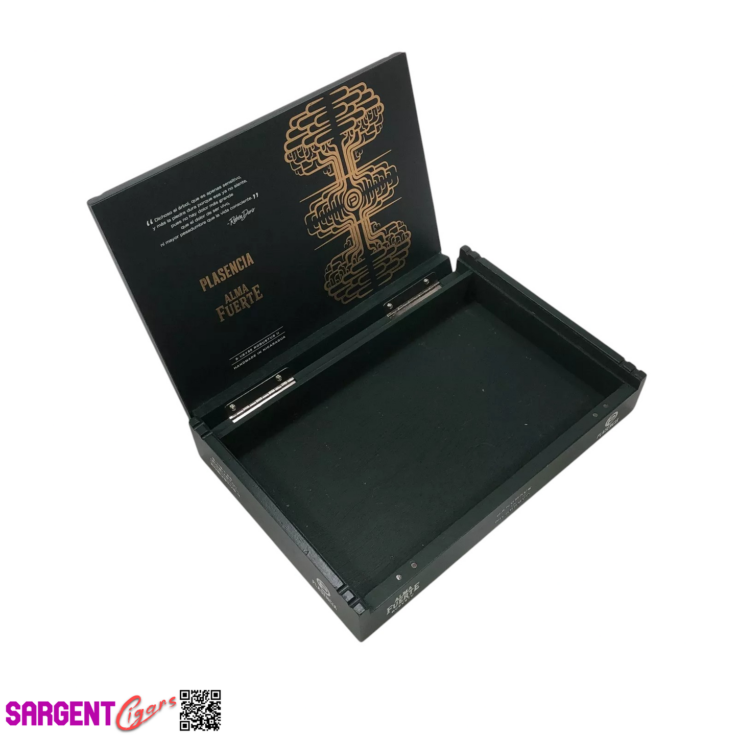 Plasencia Alma Fuerte Robusto Empty Wooden Cigar Box 9.5x6.25x1.5
