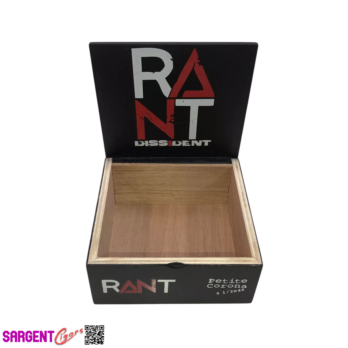 Dissident Rant Empty Wooden Cigar Box 6x5.5x2.75