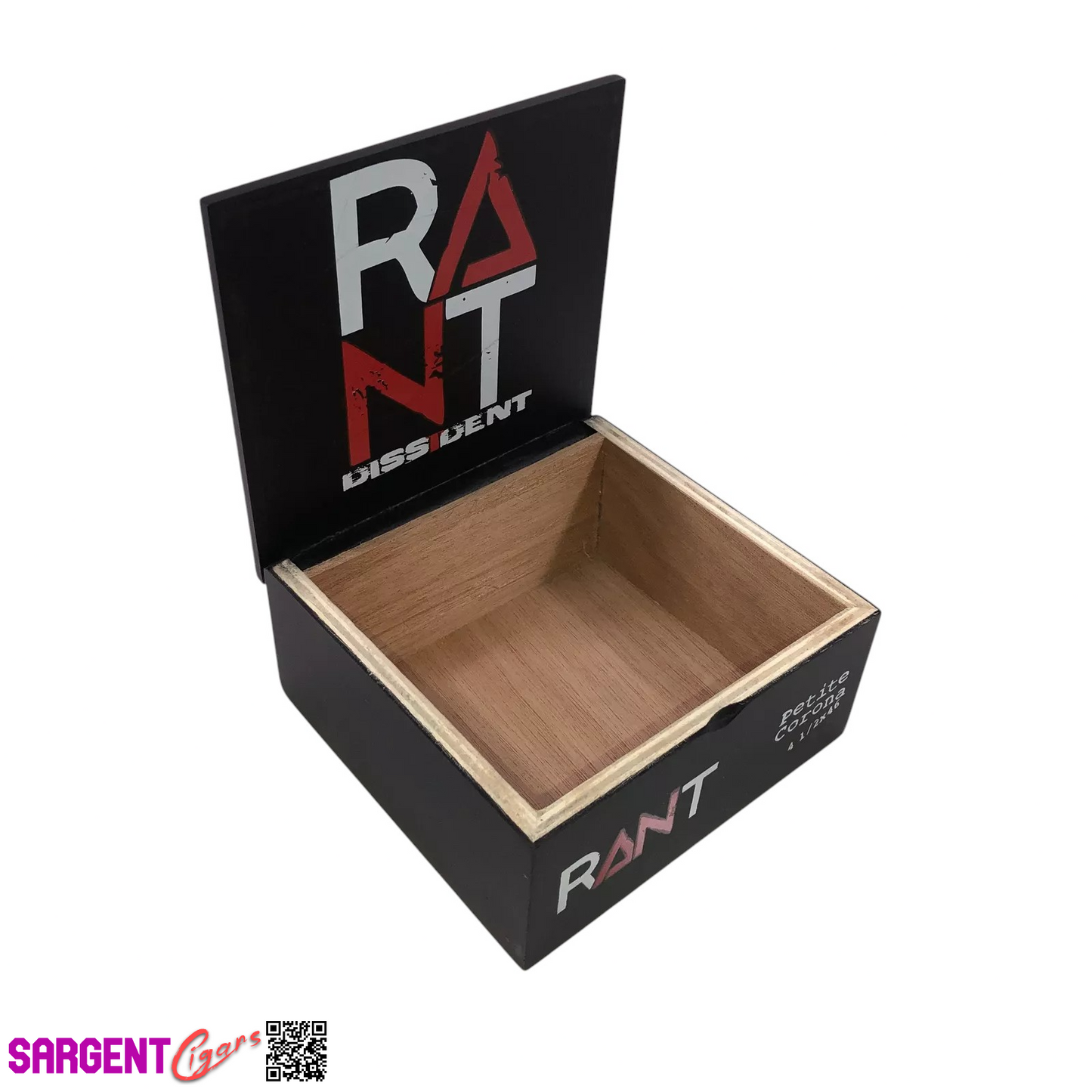 Dissident Rant Empty Wooden Cigar Box 6x5.5x2.75
