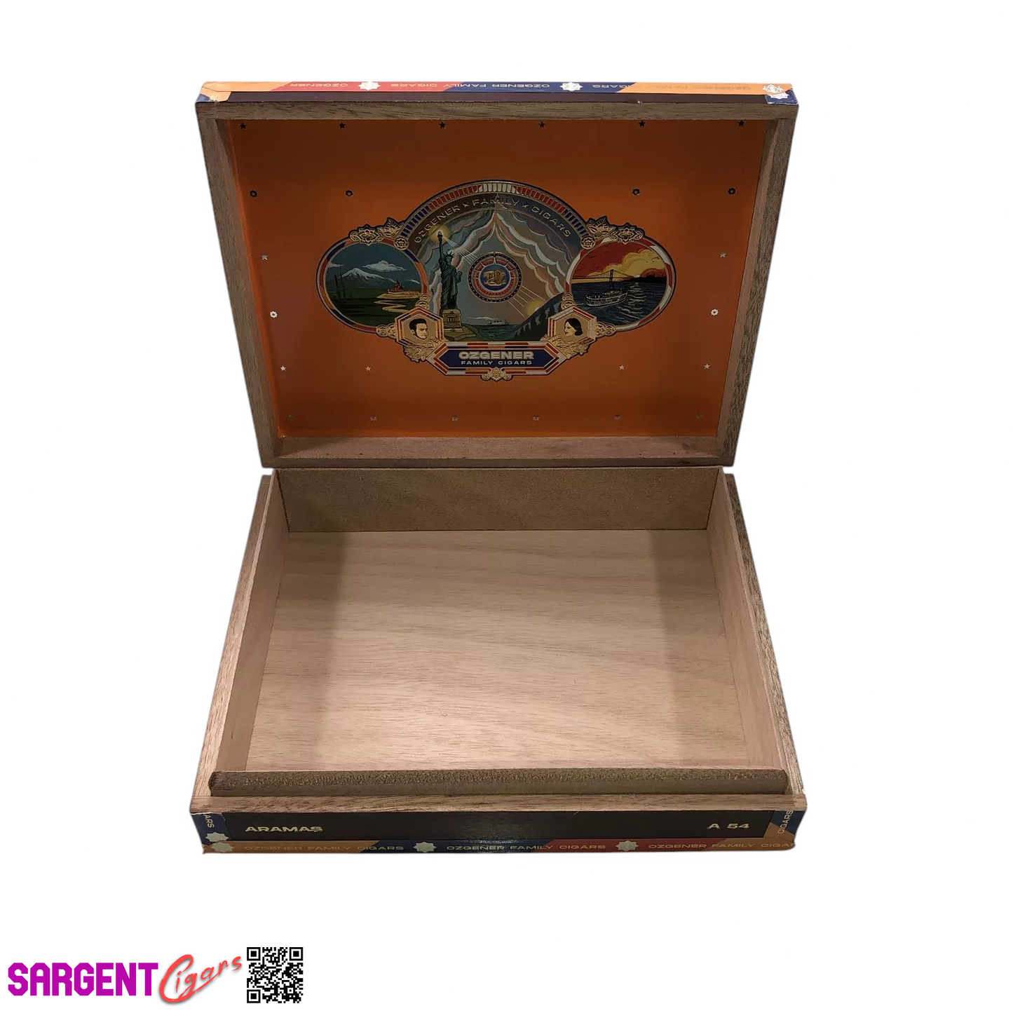 Ozgener A54 Empty Wooden Cigar Box 9x7x2