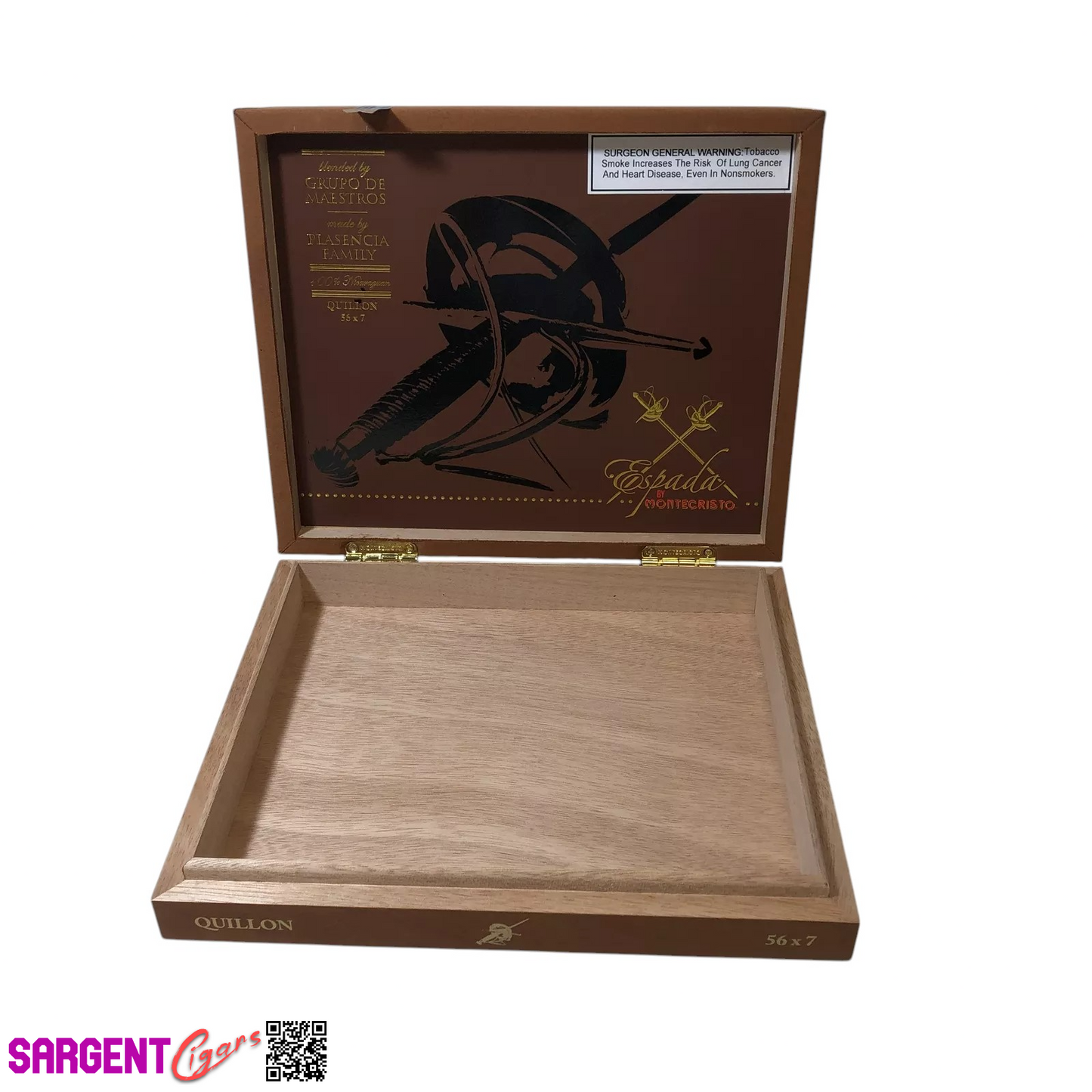 Montecristo Espada Quillon Empty Wooden Cigar Box 9.75x8.25x1.75