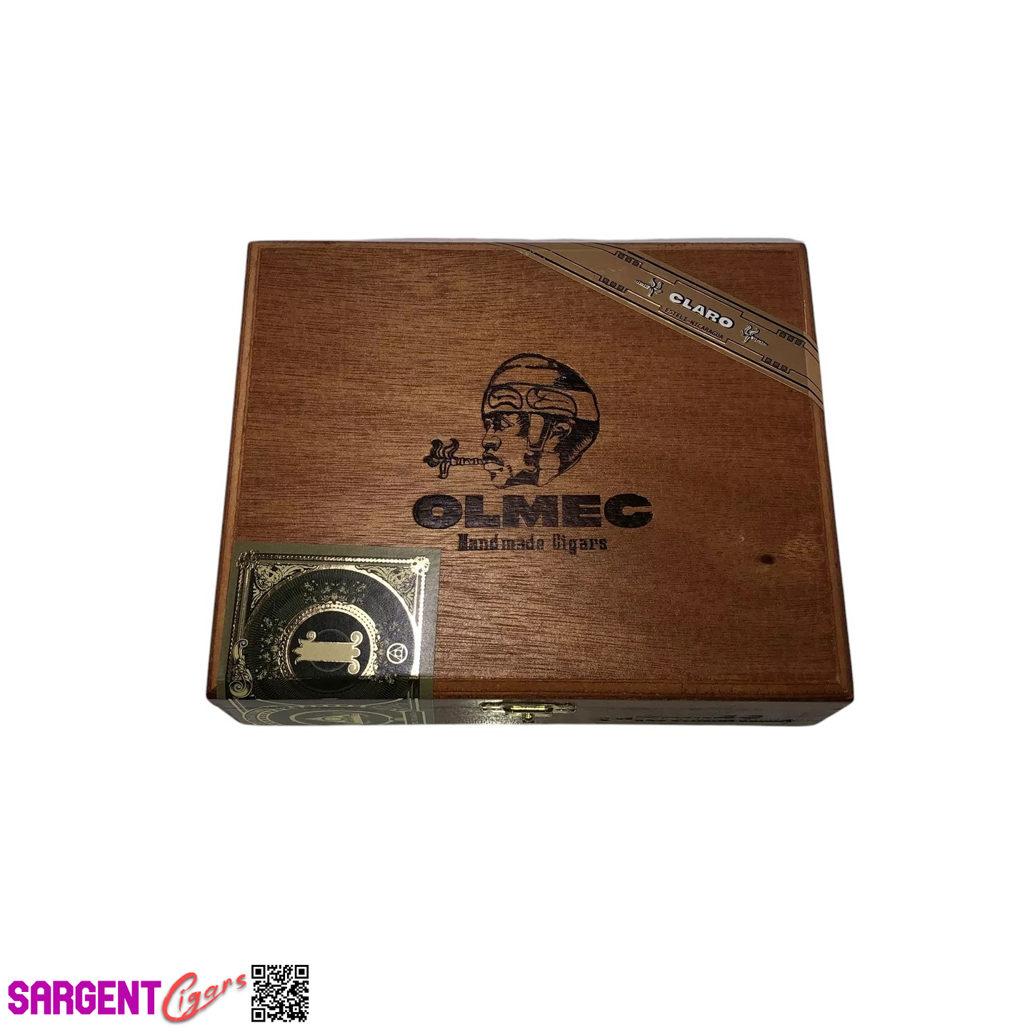 Olmec Corona Gorda Empty Wooden Cigar Box 6.5x5.5x2 (1)