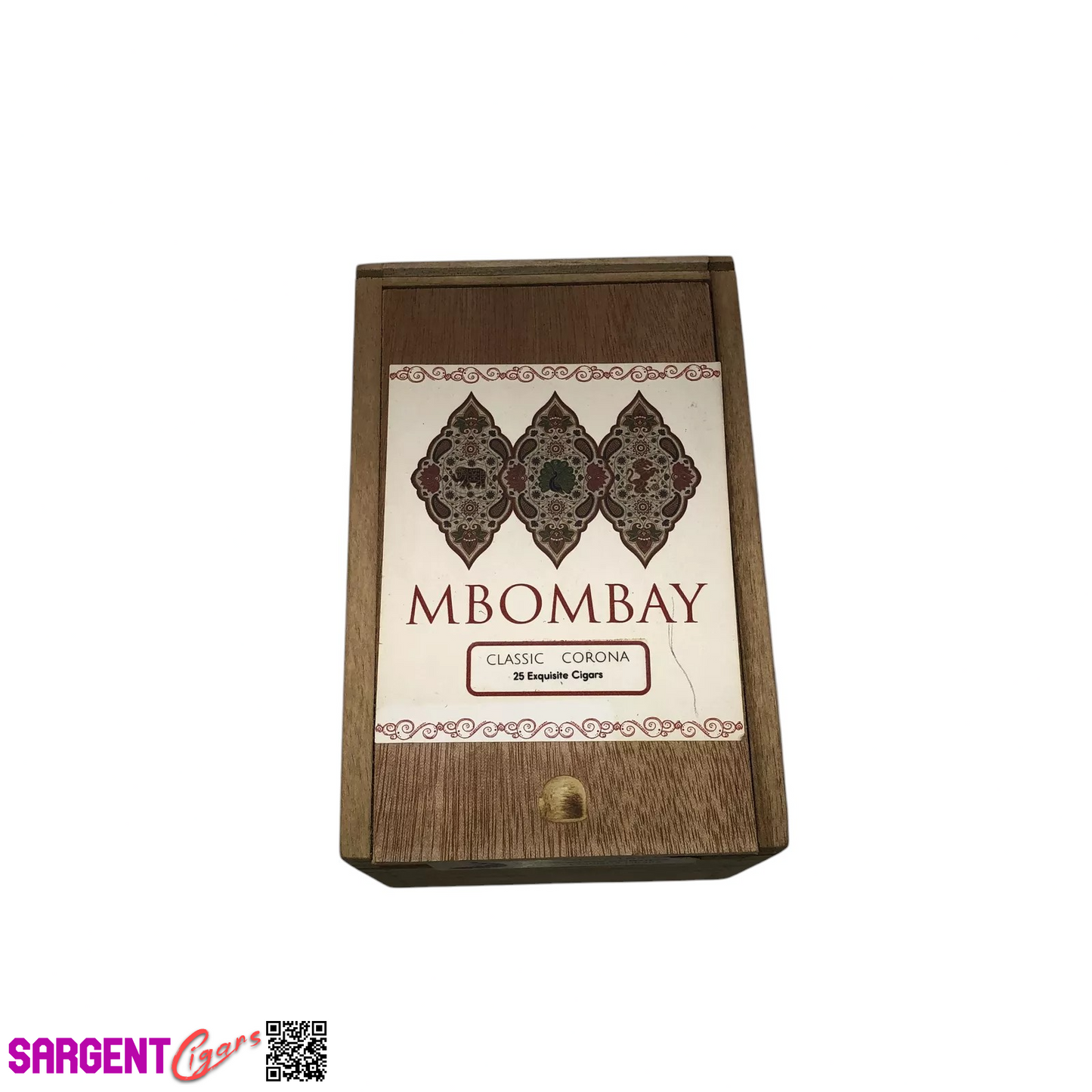 Mbombay Classic Maduro Empty Wooden Cigar Box 4.25x6.5x4
