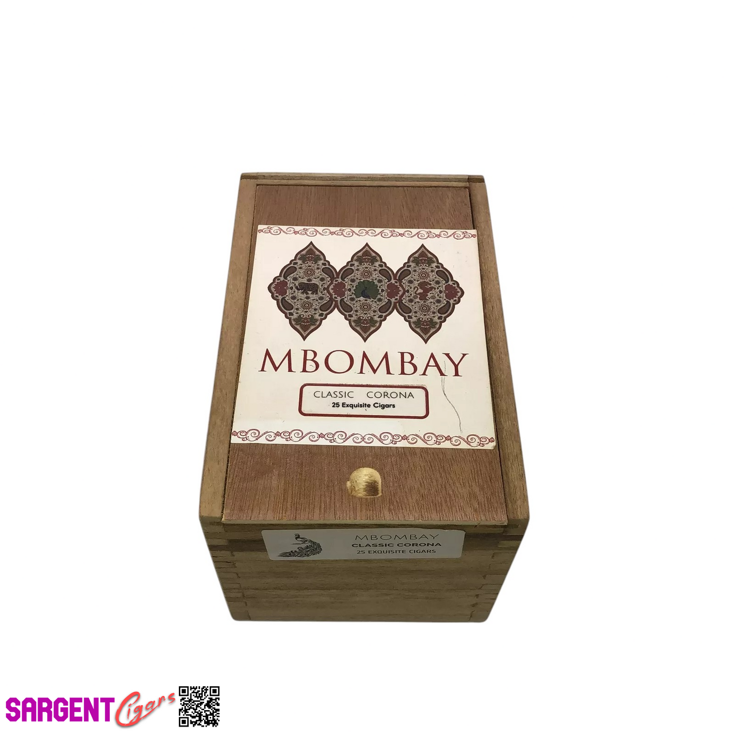 Mbombay Classic Maduro Empty Wooden Cigar Box 4.25x6.5x4