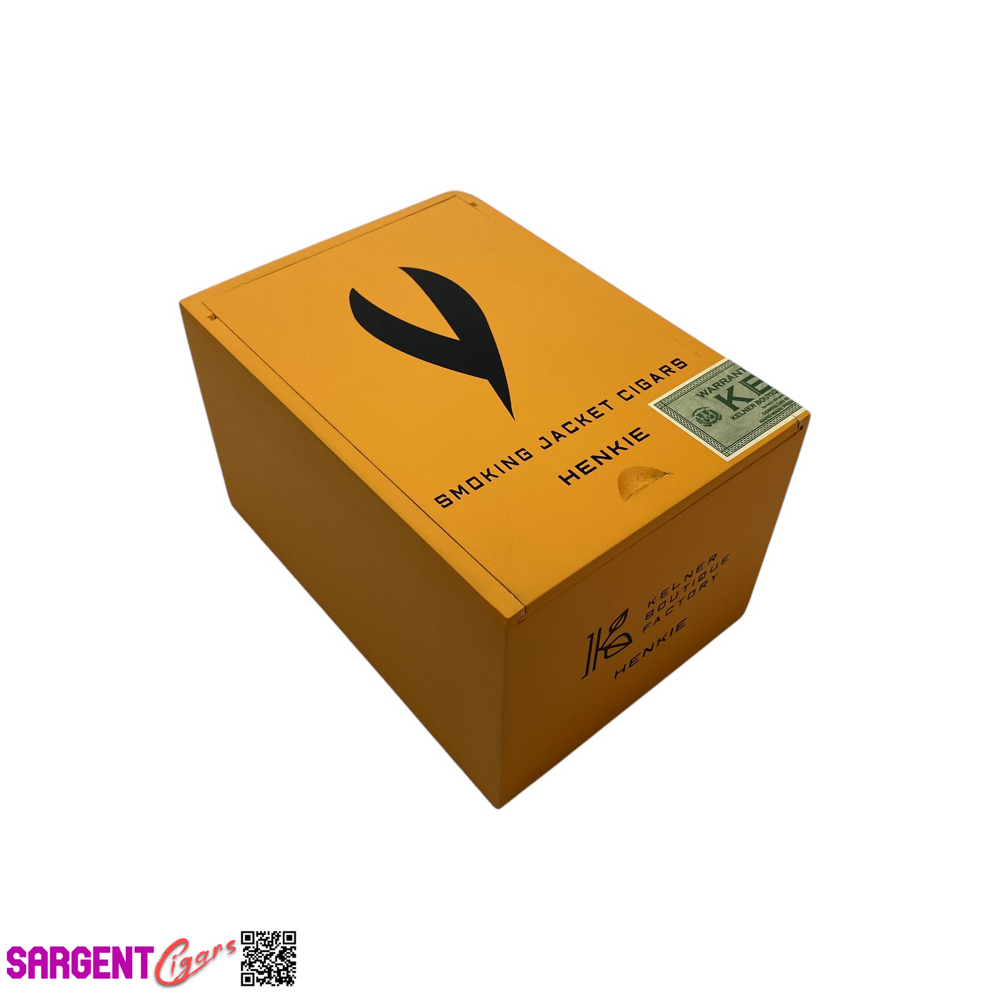 Smoking Jacket Cigars Henkie Empty Wooden Cigar Box 4.75x6.5x4