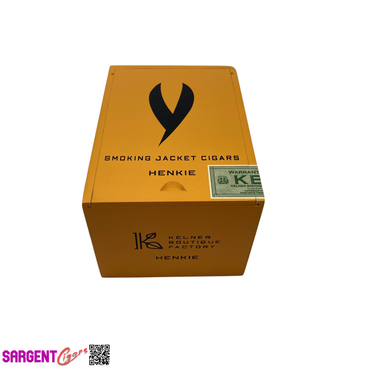 Smoking Jacket Cigars Henkie Empty Wooden Cigar Box 4.75x6.5x4