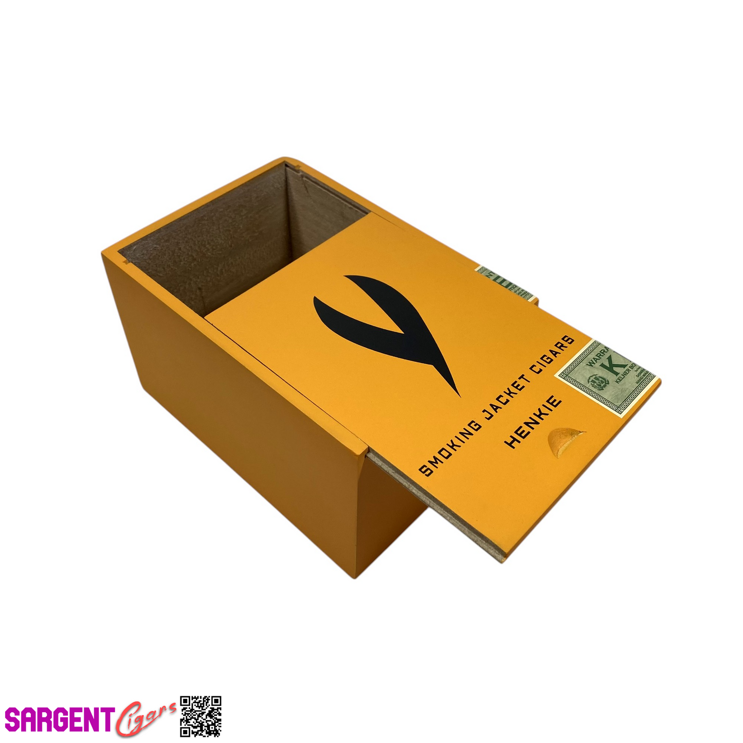 Smoking Jacket Cigars Henkie Empty Wooden Cigar Box 4.75x6.5x4