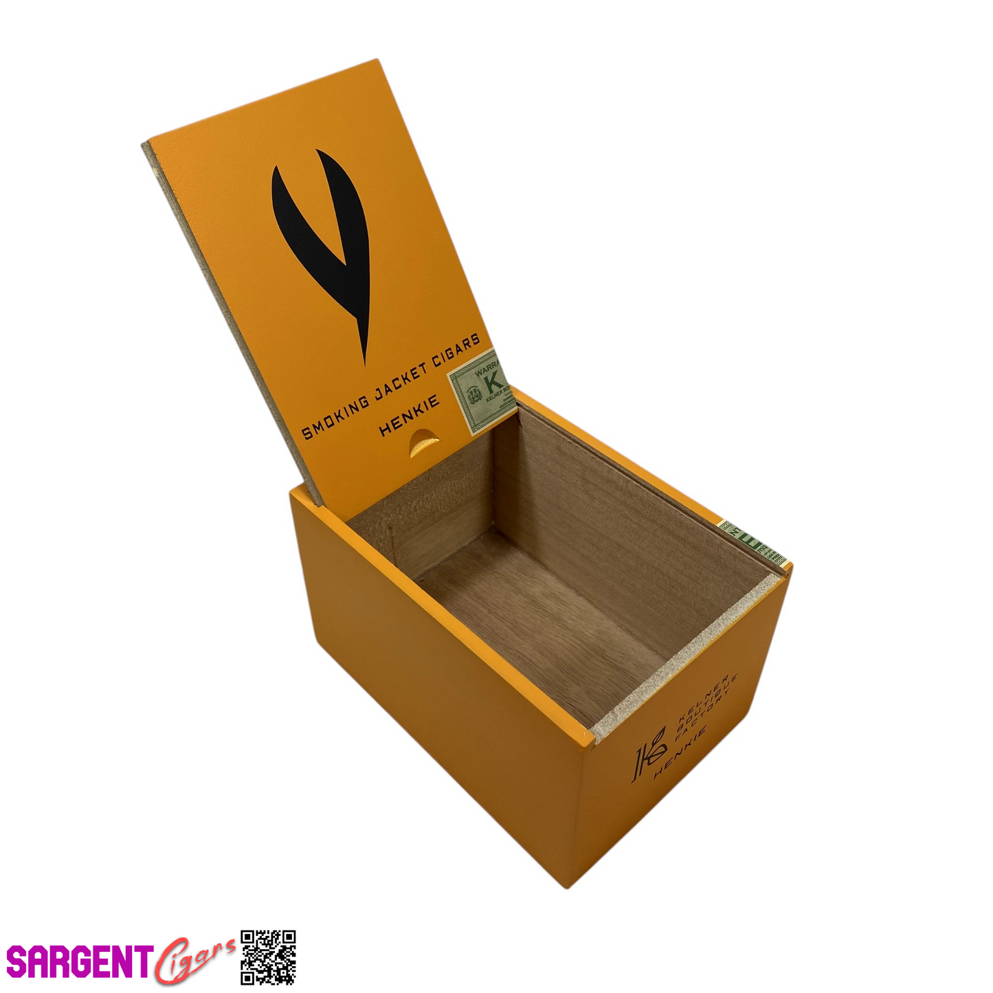 Smoking Jacket Cigars Henkie Empty Wooden Cigar Box 4.75x6.5x4