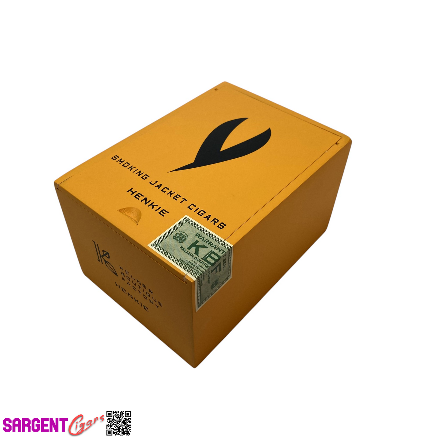 Smoking Jacket Cigars Henkie Empty Wooden Cigar Box 4.75x6.5x4