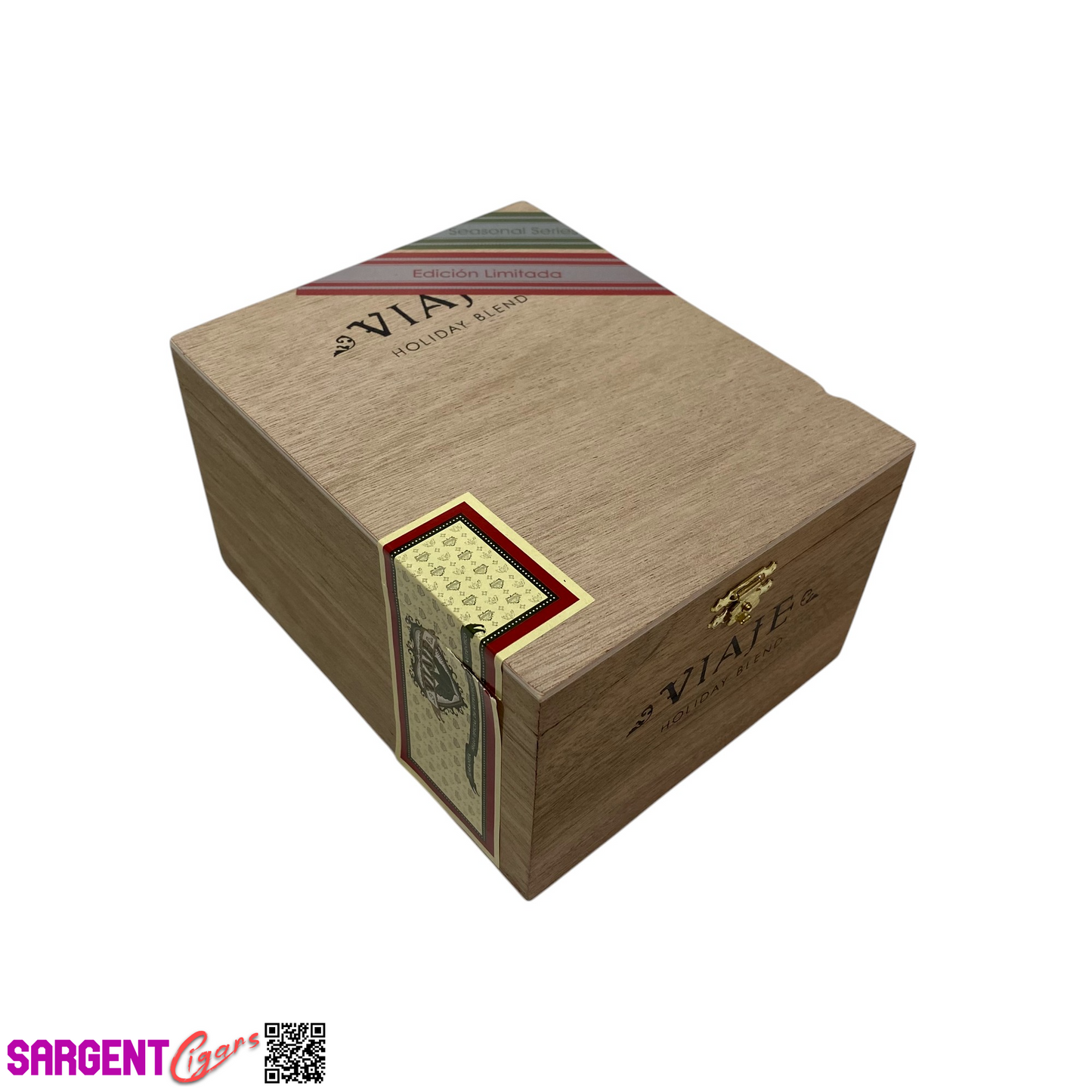 Viaje Seasonal Empty Wooden Cigar Box 5.75x7x4