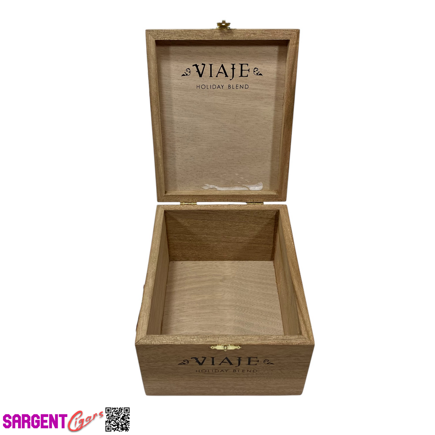 Viaje Seasonal Empty Wooden Cigar Box 5.75x7x4