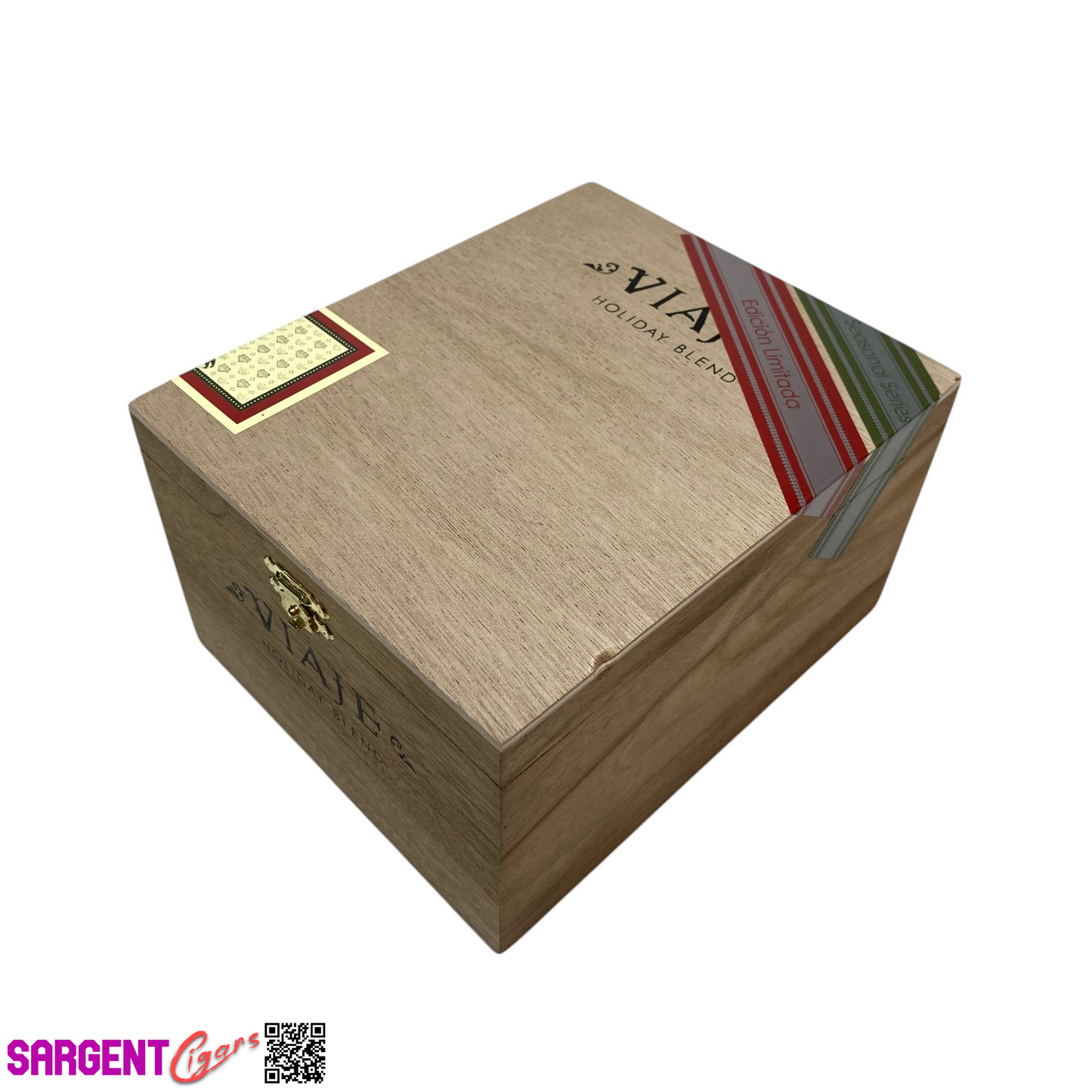 Viaje Seasonal Empty Wooden Cigar Box 5.75x7x4