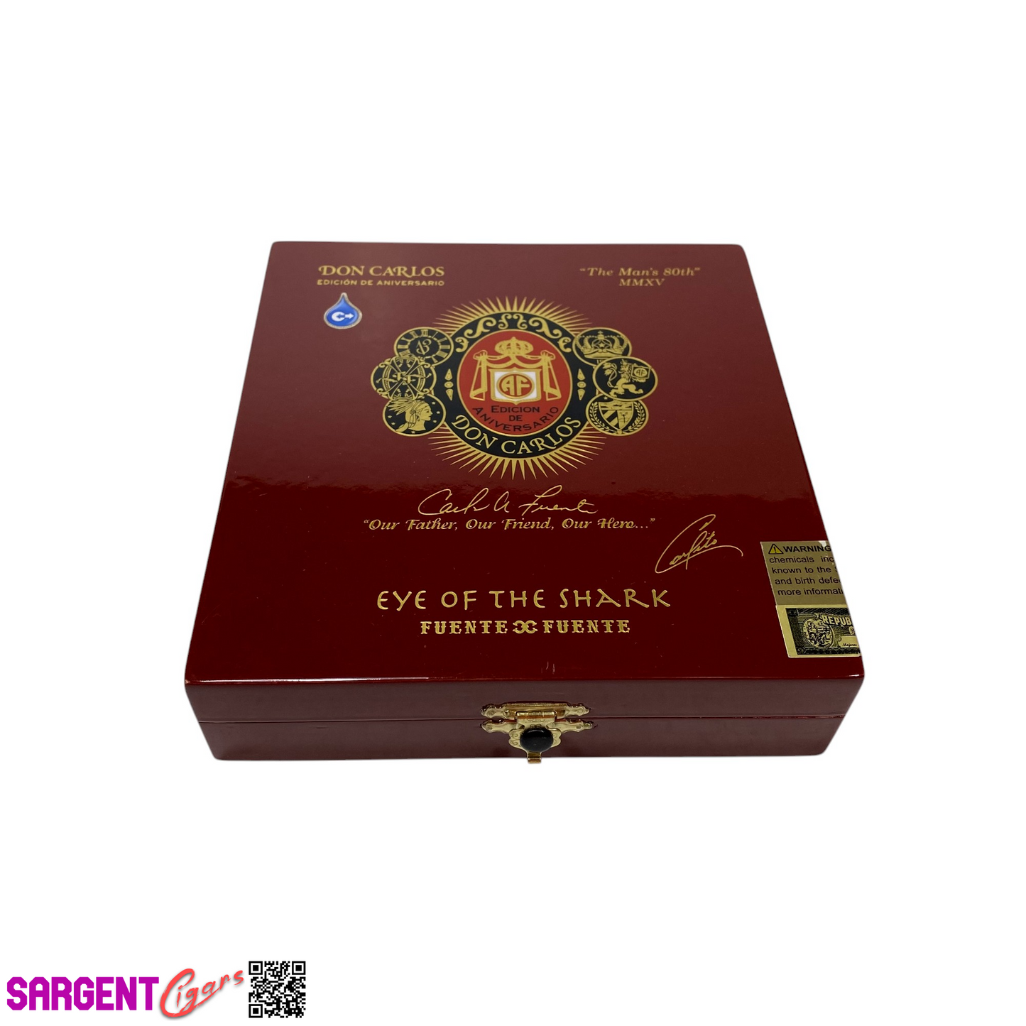 Arturo Fuente Eye of the Shark Empty Wooden Cigar Box 6x6.5x1.5