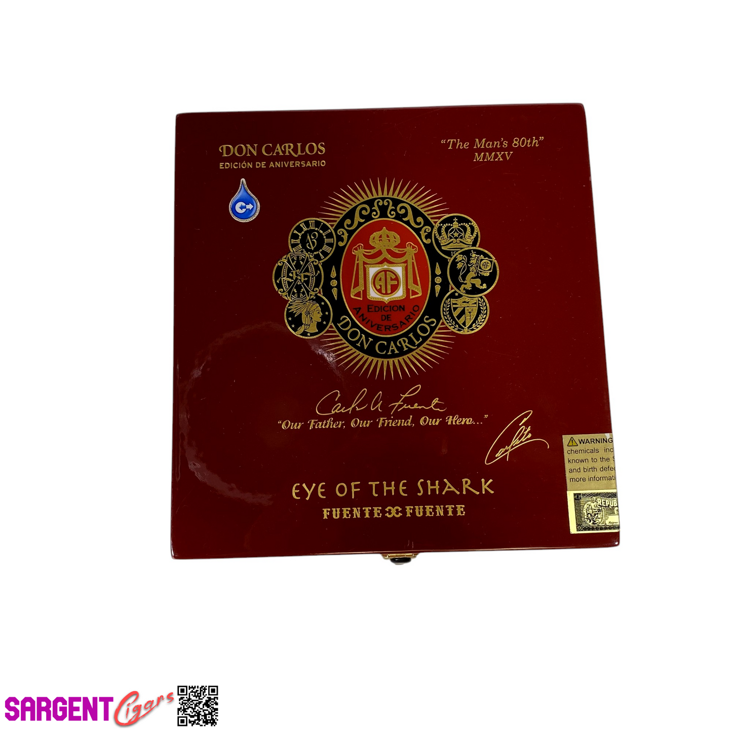 Arturo Fuente Eye of the Shark Empty Wooden Cigar Box 6x6.5x1.5