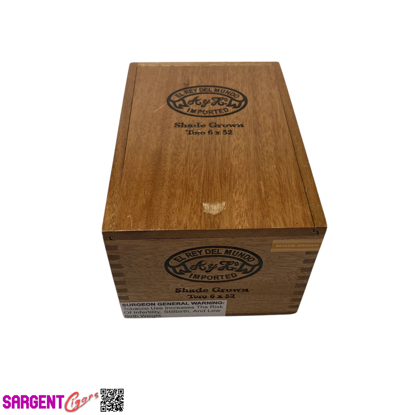 Del Mundo Shade Toro Empty Wooden Cigar Box 4.75x6.75x3.75