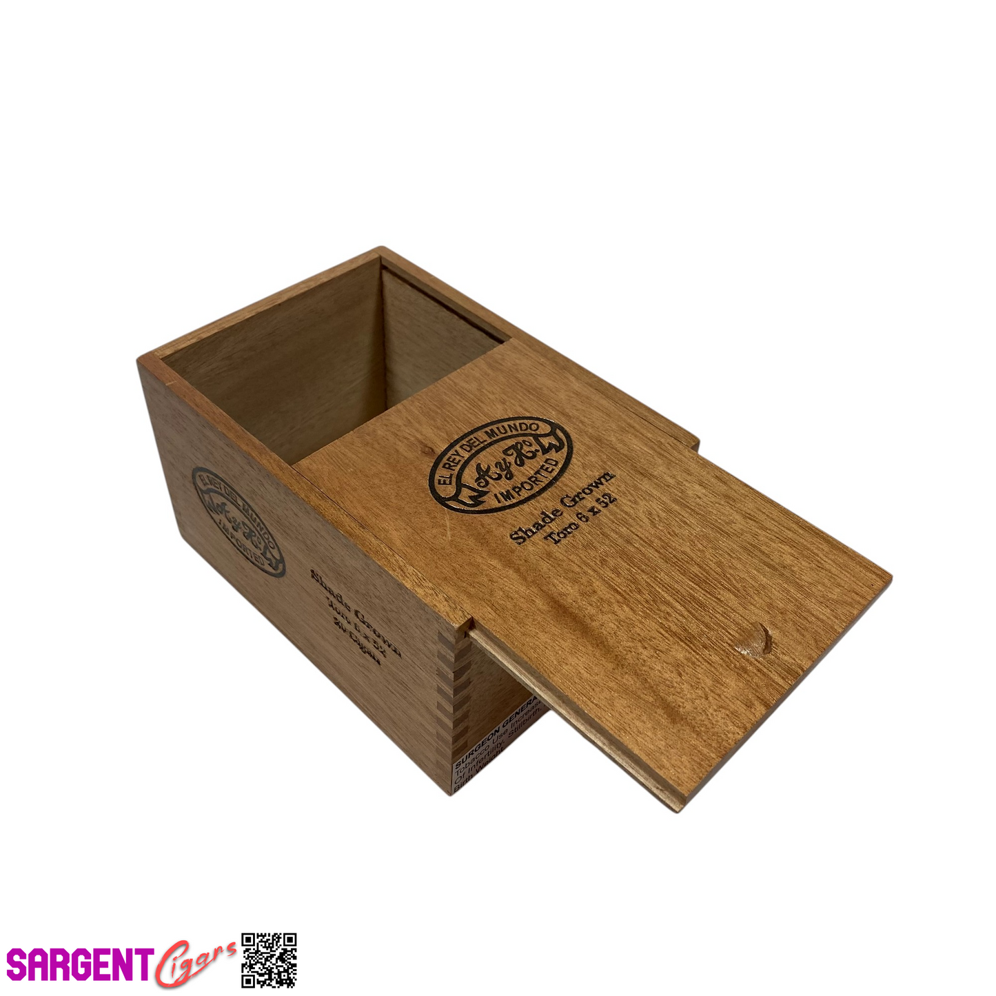 Del Mundo Shade Toro Empty Wooden Cigar Box 4.75x6.75x3.75