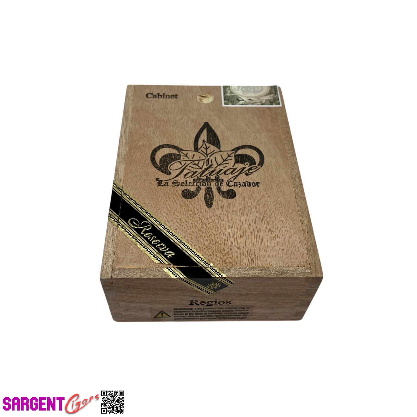 Tatuaje Broadleaf Regios Empty Wooden Cigar Box 4.25x6x2