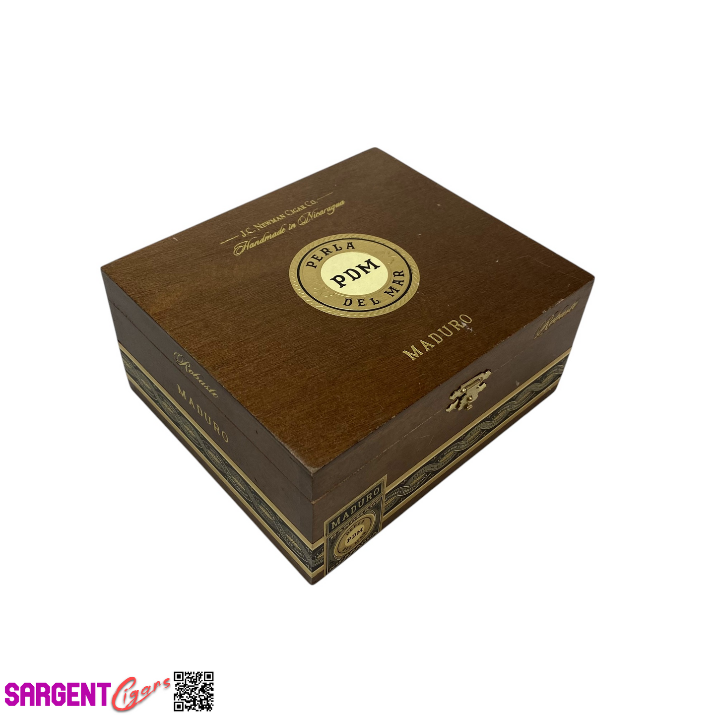 Perla Del Mar Maduro Robusto Empty Wooden Cigar Box 6.75x6x3.25