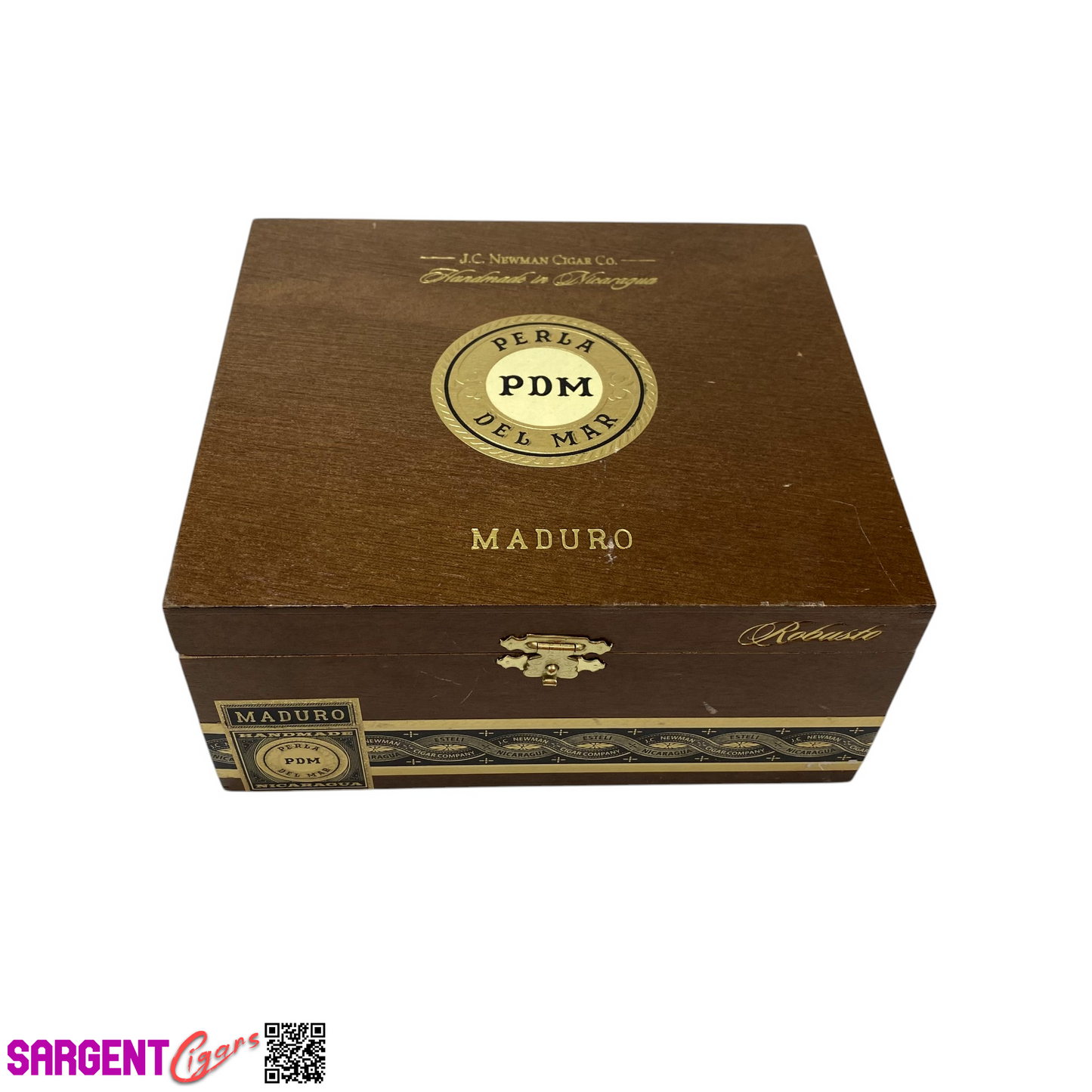 Perla Del Mar Maduro Robusto Empty Wooden Cigar Box 6.75x6x3.25