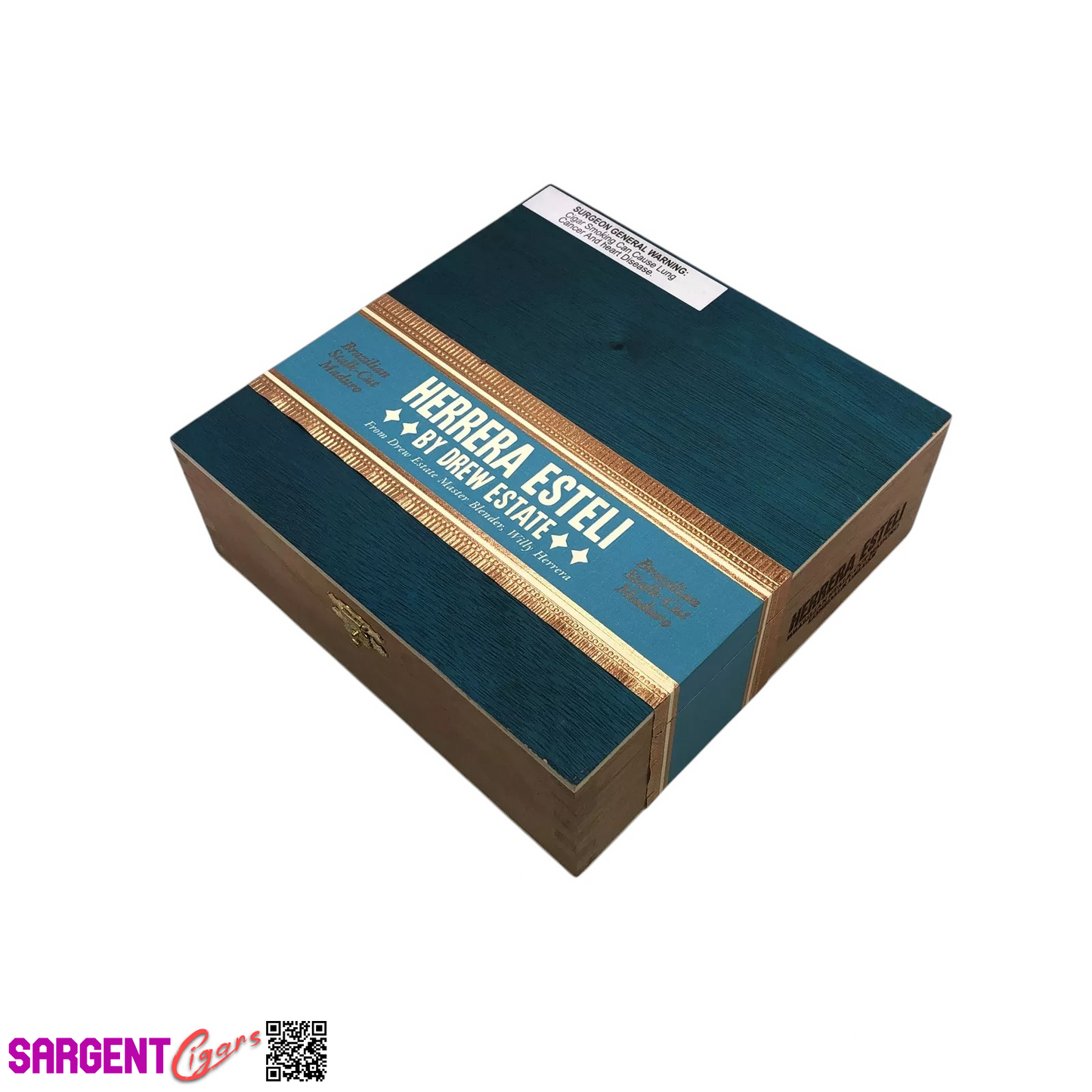 Herrera Esteli Maduro Lonsdale Empty Wooden Cigar Box 7.25x7.25x2.5