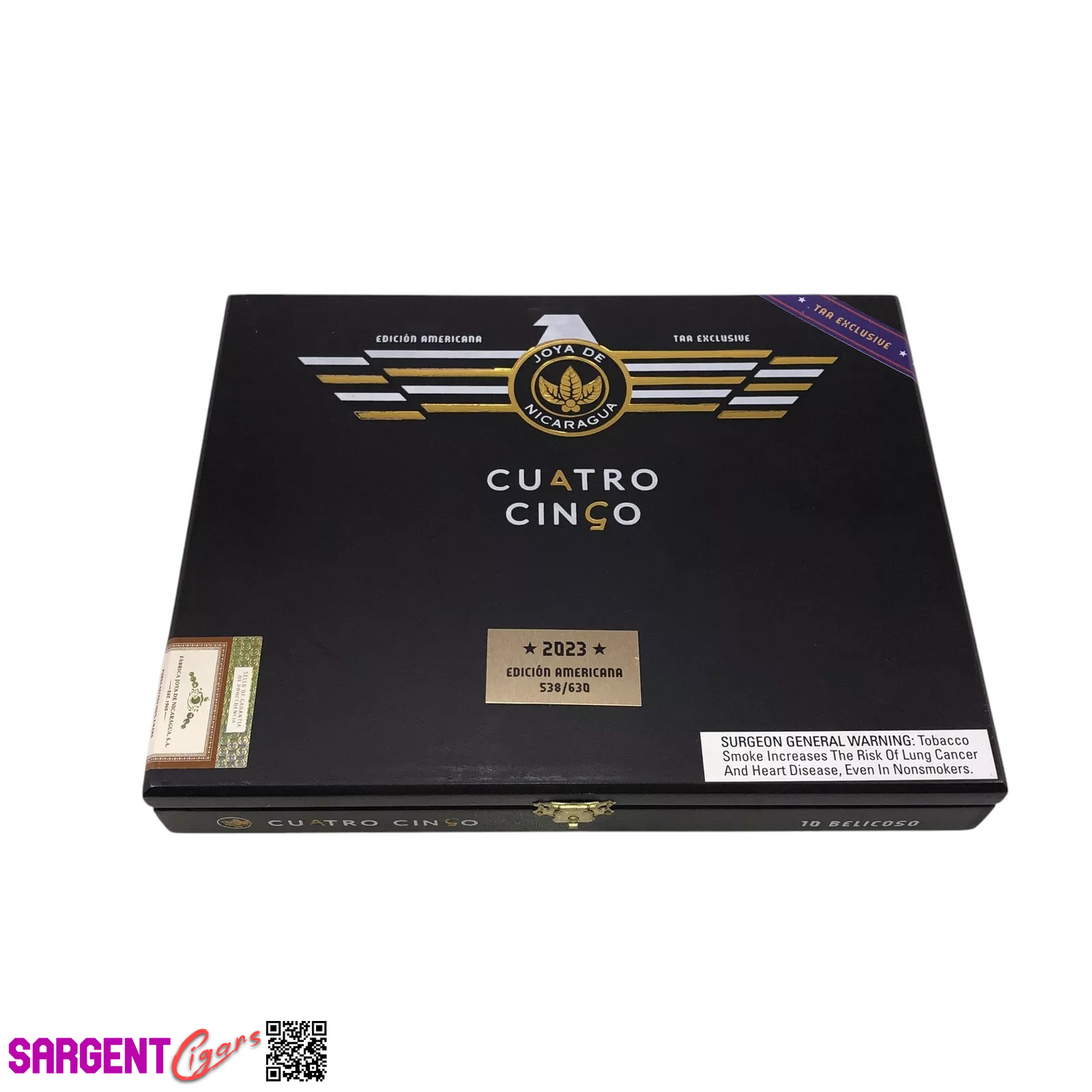 Joya De Nicaragua Cinco Belicoso TAA Empty Wooden Cigar Box 10.25x8x1.5