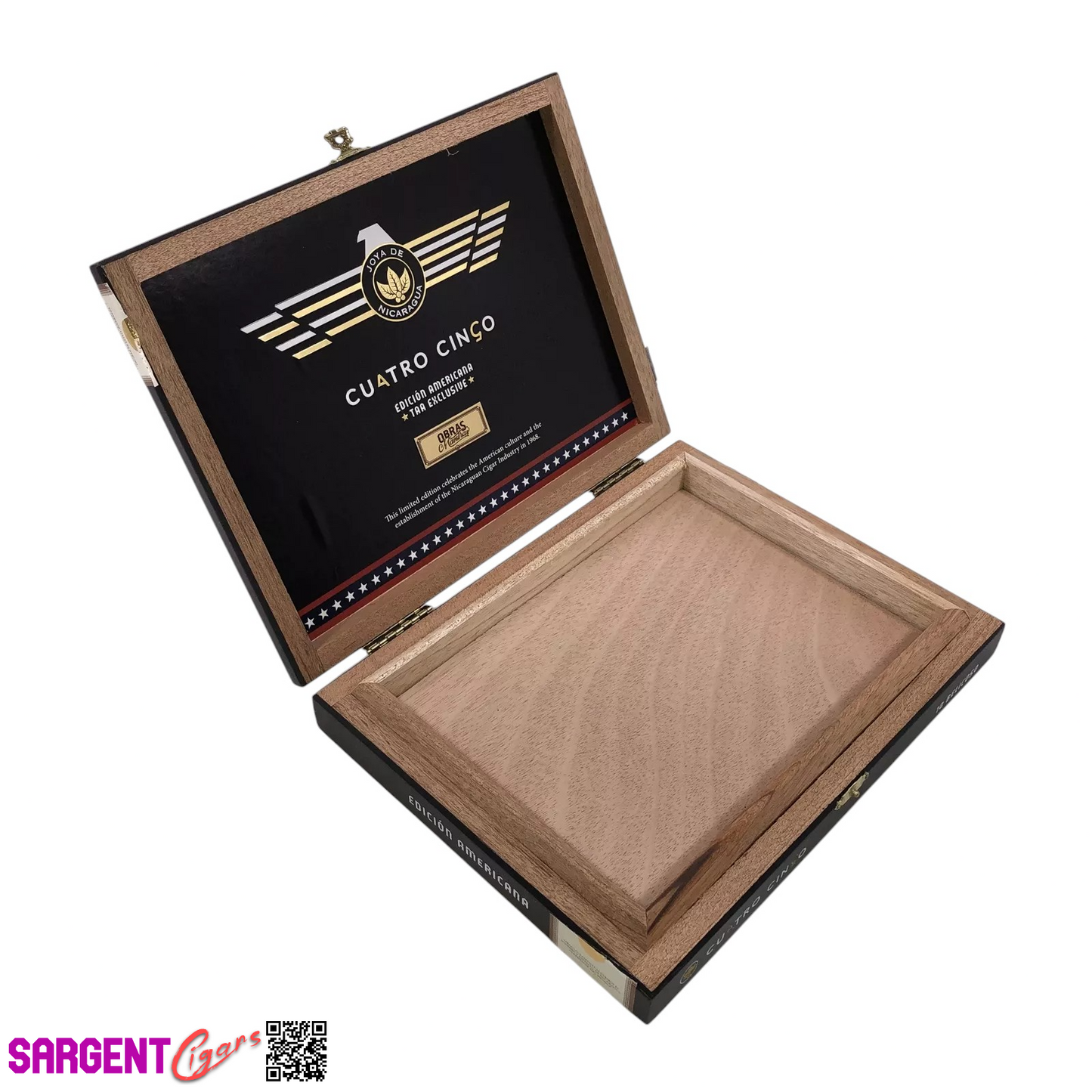 Joya De Nicaragua Cinco Belicoso TAA Empty Wooden Cigar Box 10.25x8x1.5