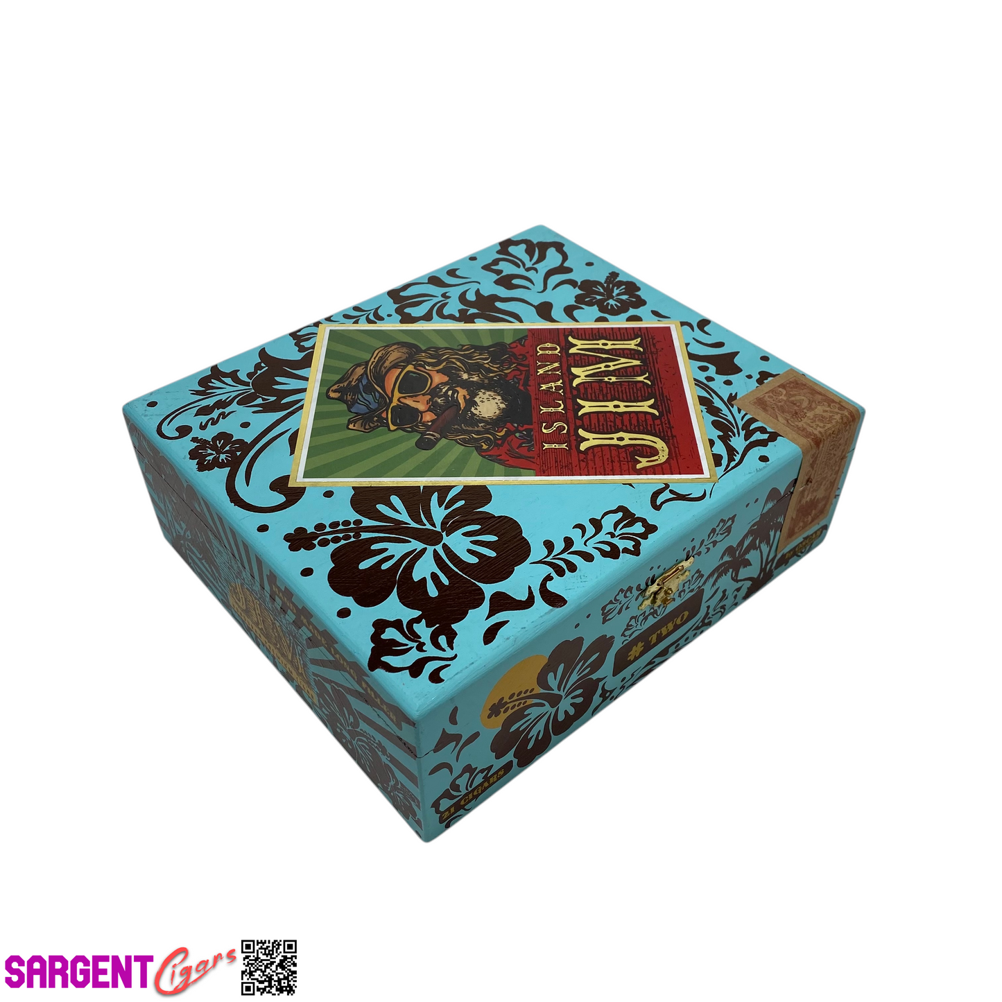 Island Jim Empty Wooden Cigar Box 8.5x7.5x2.75