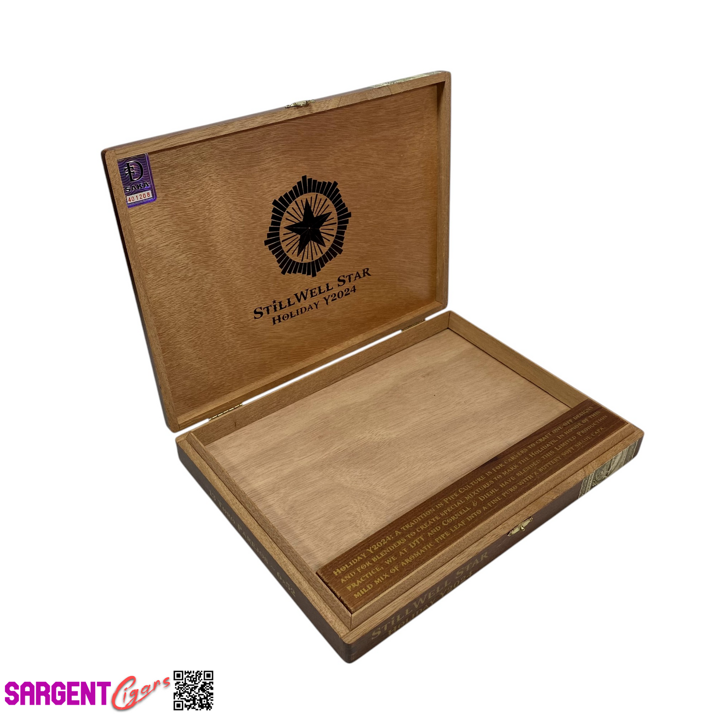 Dunbarton Stillwell Star Y2024 Empty Wooden Cigar Box 11.5x8.5x1.5