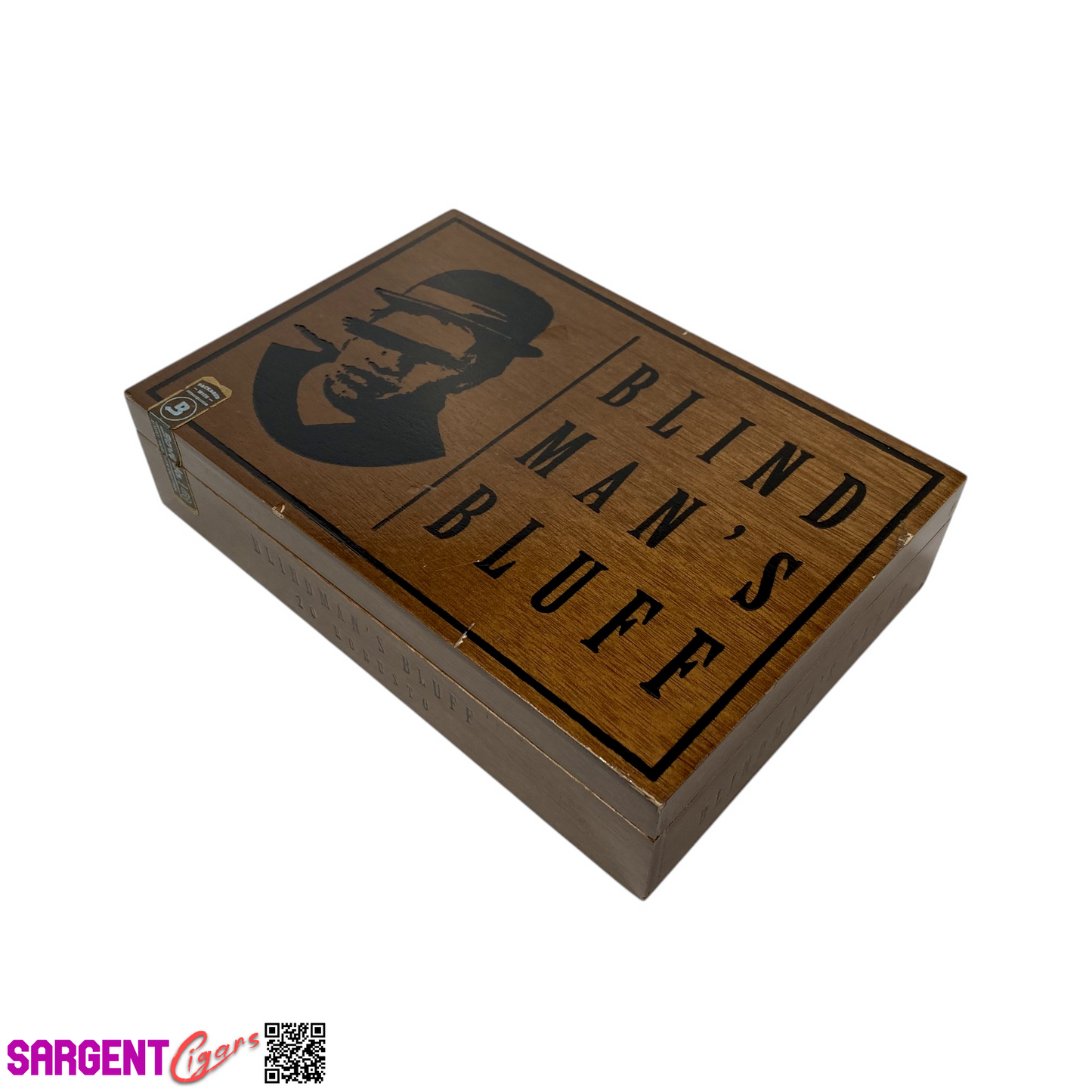 Blind Man’s Bluff Robusto Empty Wooden Cigar Box 8.75x6x2 (1)