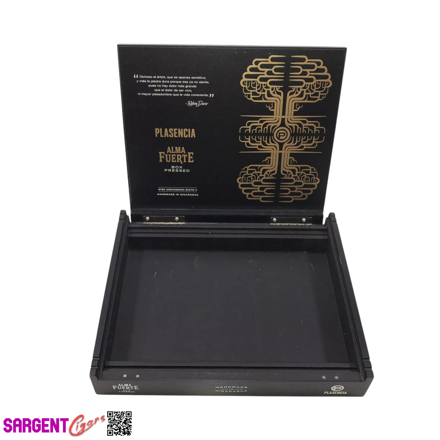 Plasencia Alma Fuerte Sixto Empty Wooden Cigar Box 10x8.25x1.5