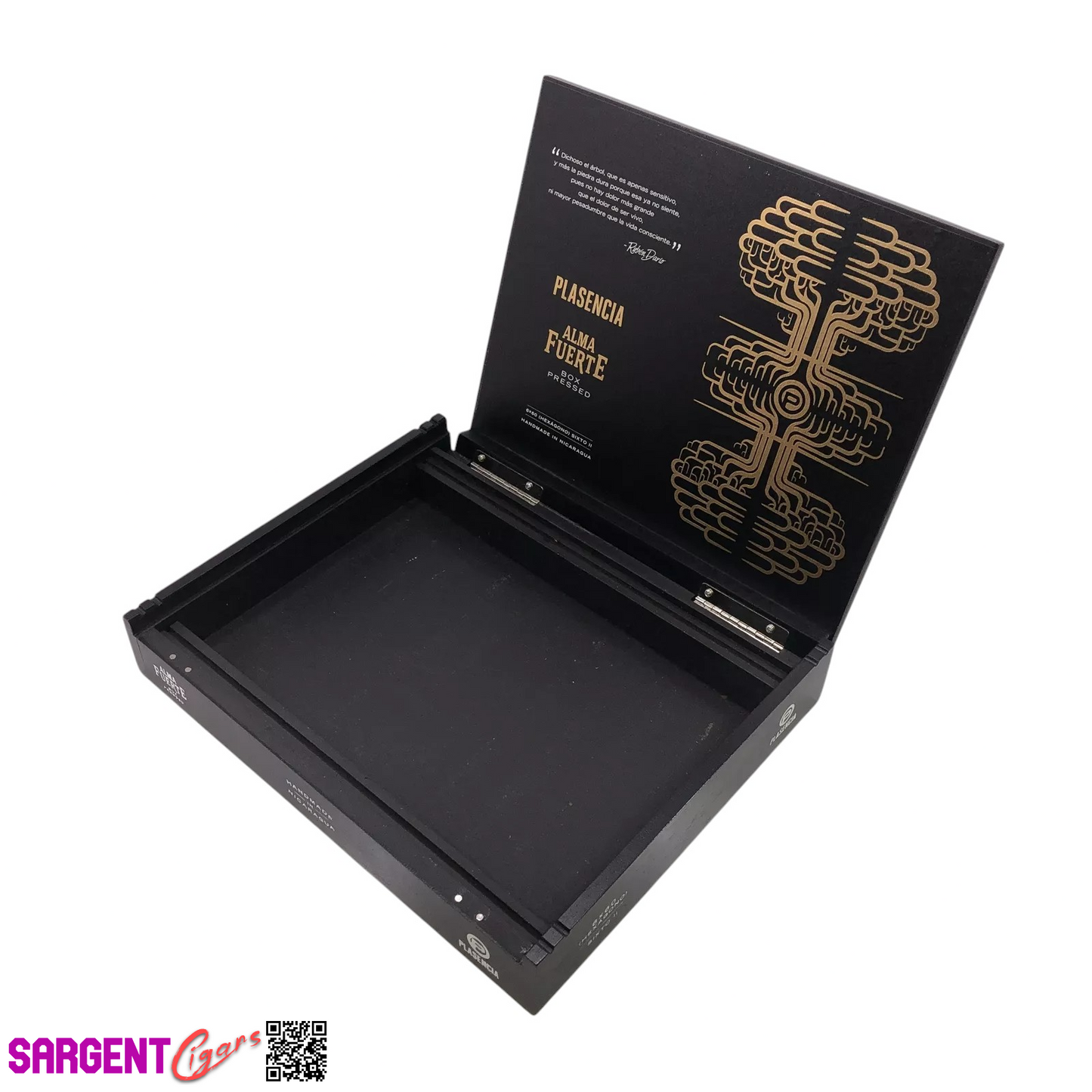 Plasencia Alma Fuerte Sixto Empty Wooden Cigar Box 10x8.25x1.5