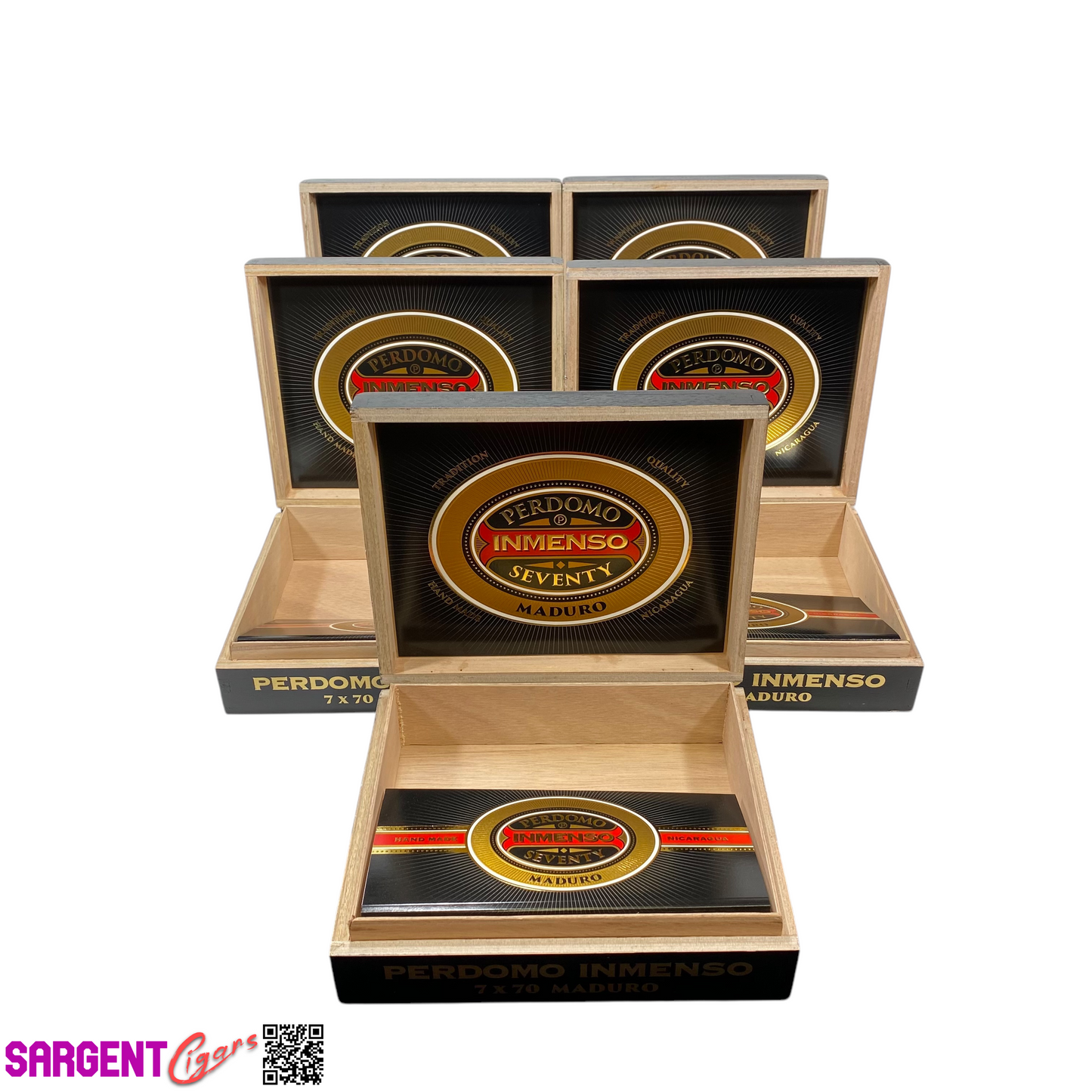 Lot of 5 Perdomo Inmenso 7x70 Maduro Empty Wooden Cigar Boxes 9.75x8x2.75 #4