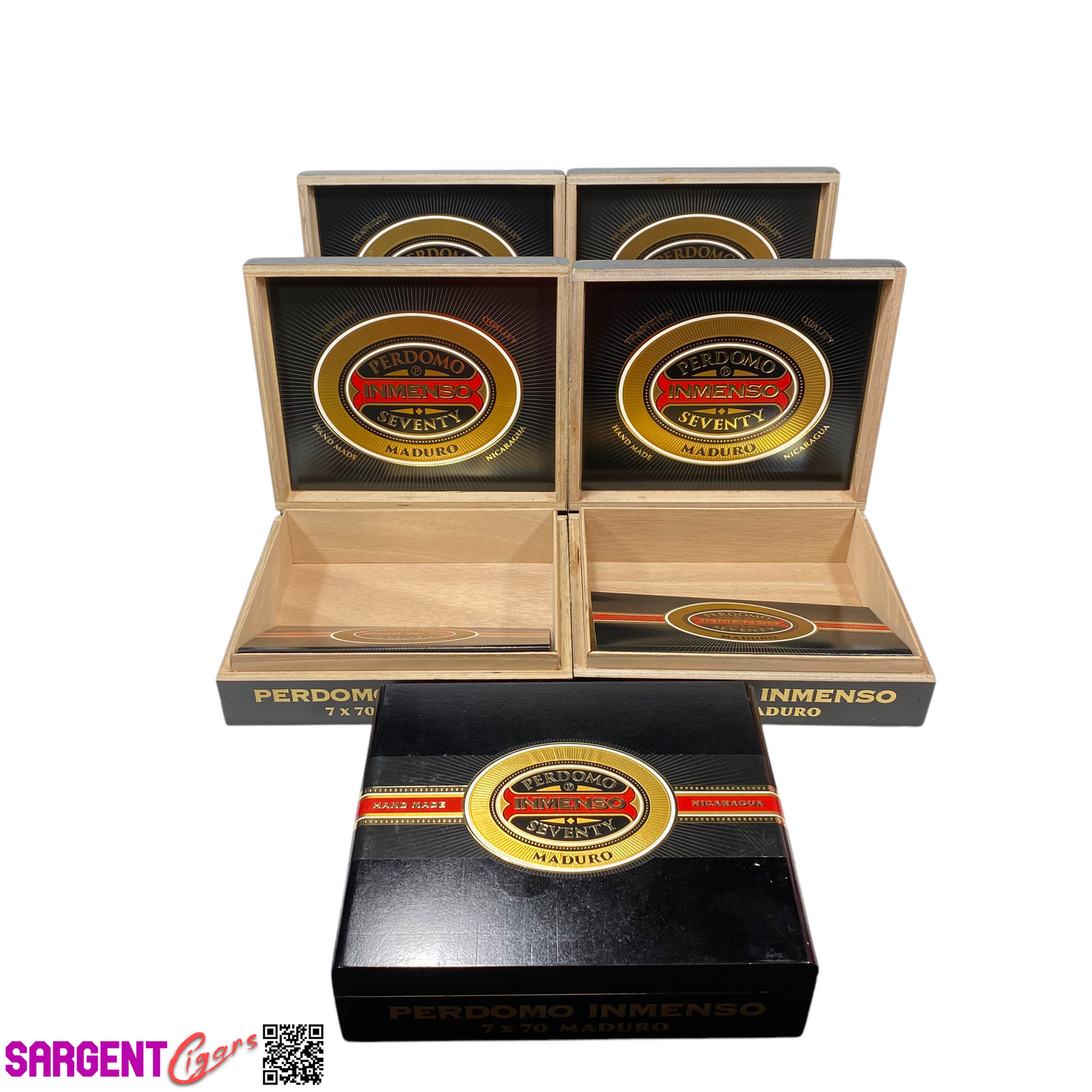 Lot of 5 Perdomo Inmenso 7x70 Maduro Empty Wooden Cigar Boxes 9.75x8x2.75 #4