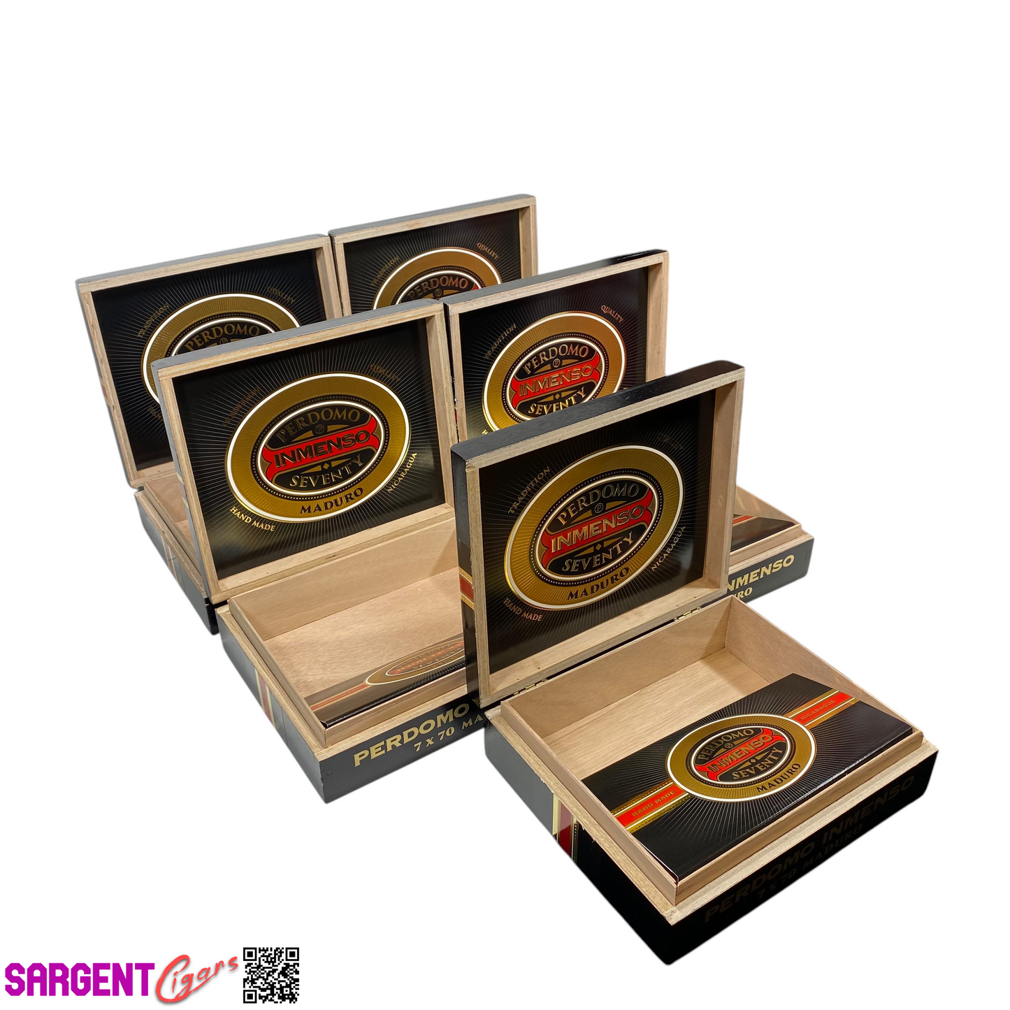 Lot of 5 Perdomo Inmenso 7x70 Maduro Empty Wooden Cigar Boxes 9.75x8x2.75 #4