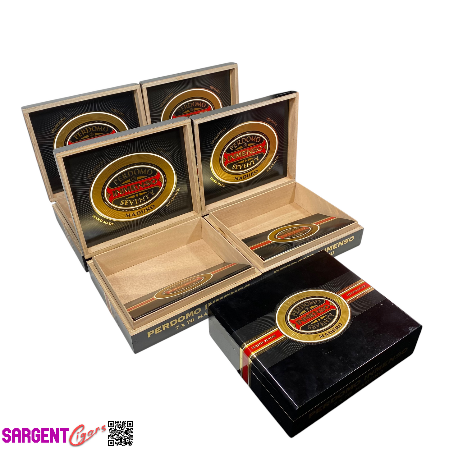 Lot of 5 Perdomo Inmenso 7x70 Maduro Empty Wooden Cigar Boxes 9.75x8x2.75 #4