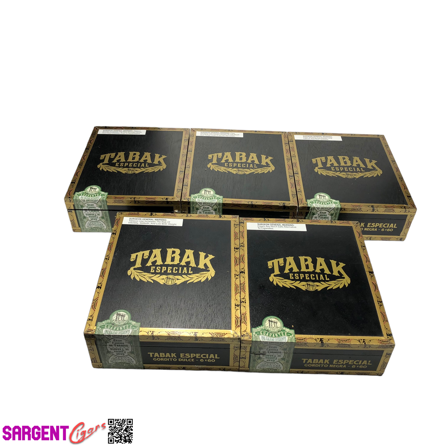 Lot of 5 Tabak Gordito Empty Wooden Cigar Boxes 7x9x2.5 #139