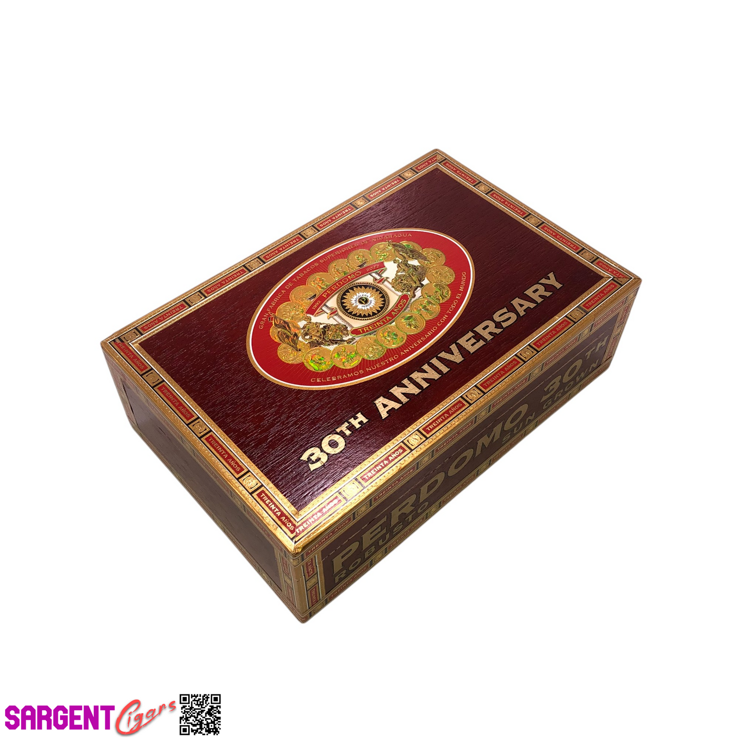 Perdomo 30th Sun Grown Robusto Empty Wooden Cigar Box 9.5x6.25x2.75
