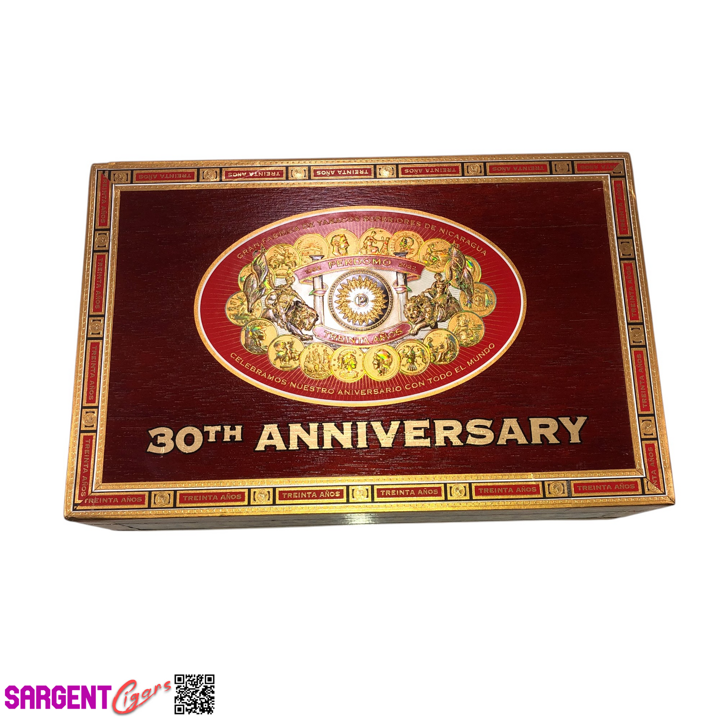 Perdomo 30th Sun Grown Robusto Empty Wooden Cigar Box 9.5x6.25x2.75