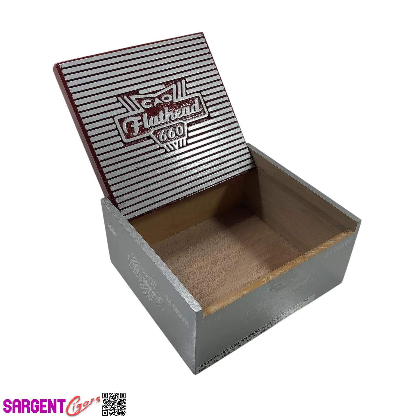 CAO Flathead 660 Empty Wooden Cigar Box 7.75x7x4