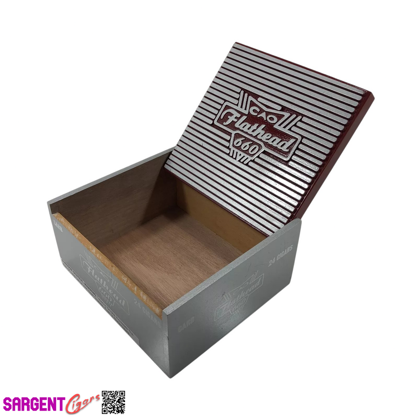 CAO Flathead 660 Empty Wooden Cigar Box 7.75x7x4