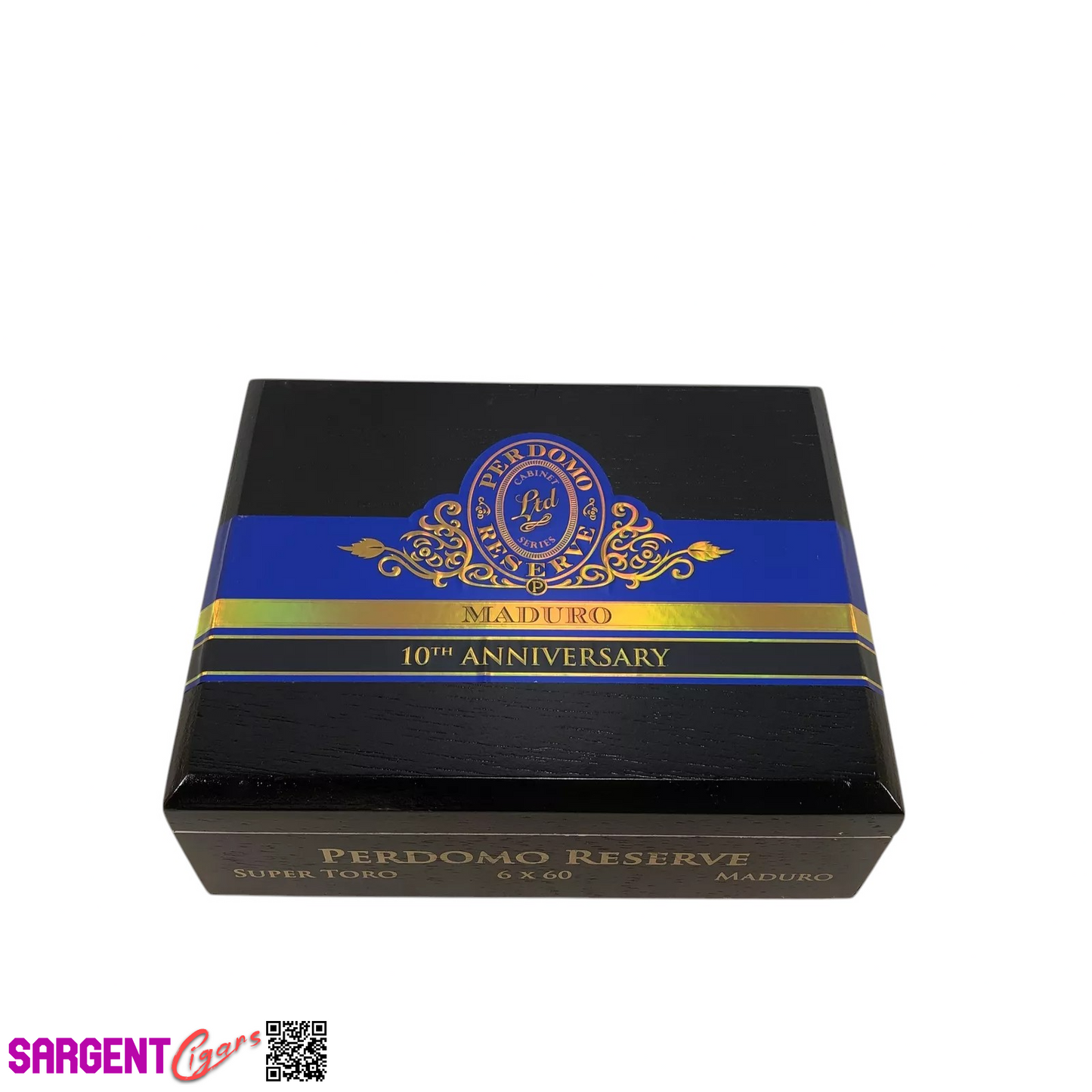 Perdomo 10th Anniversary Maduro Super Toro Empty Wooden Cigar Box 9x7.25x3