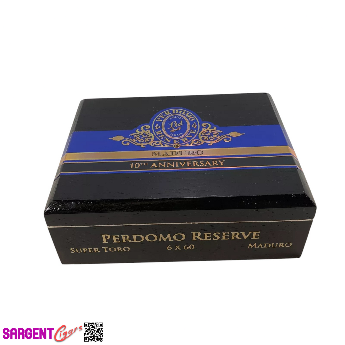 Perdomo 10th Anniversary Maduro Super Toro Empty Wooden Cigar Box 9x7.25x3