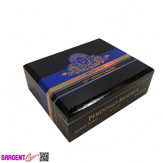 Perdomo 10th Anniversary Maduro Super Toro Empty Wooden Cigar Box 9x7.25x3