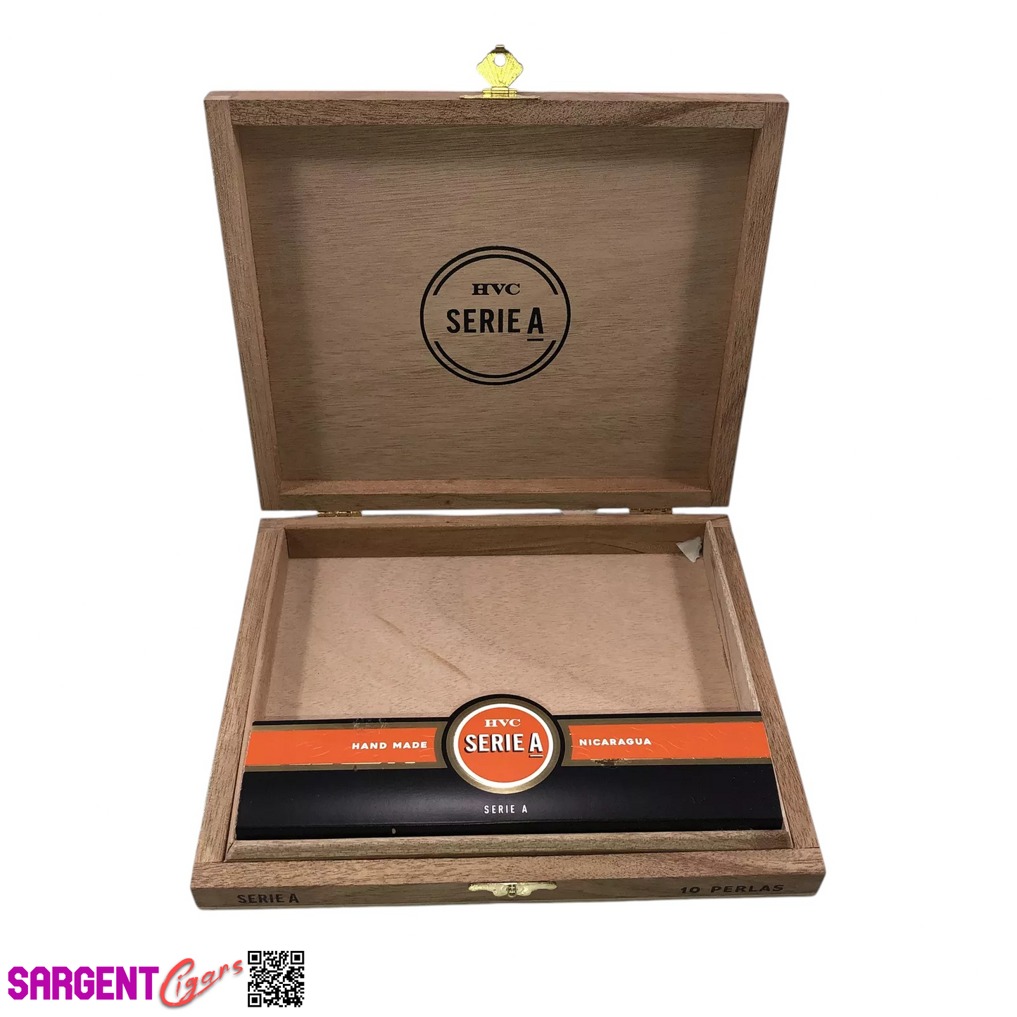 HVC Serie A Canones Empty Wooden Cigar Box 9x6.75x1.25