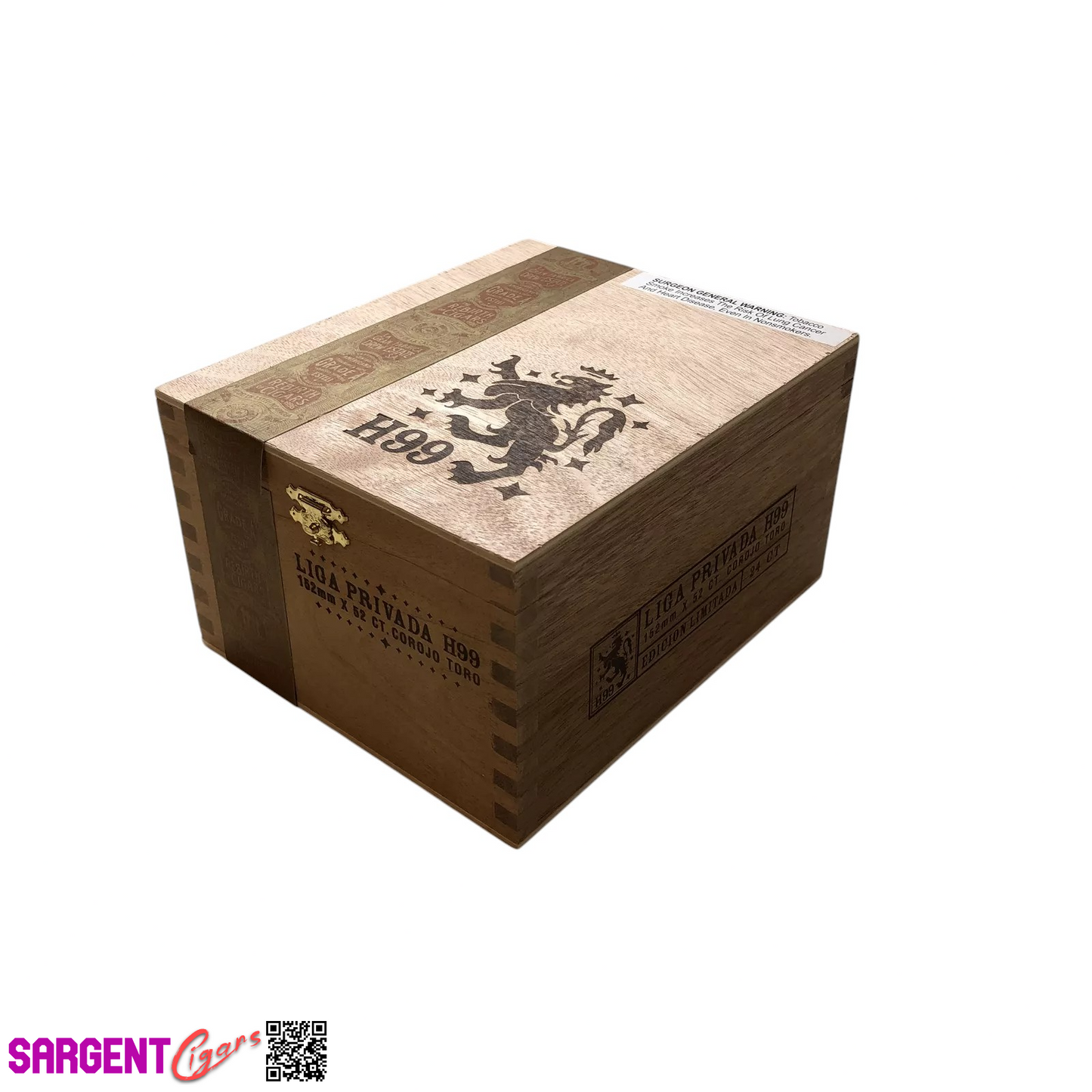 Liga Privada H99 Toro Empty Wooden Cigar Box 6x7.25x4