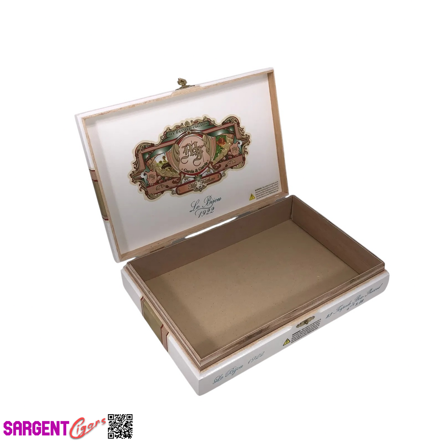 My Father Cigars Le Bijou 1922 Torpedo Empty Wooden Cigar Box 10.5x7.25x2